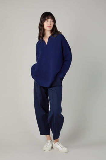 Collar Detail Ribbed Sweater