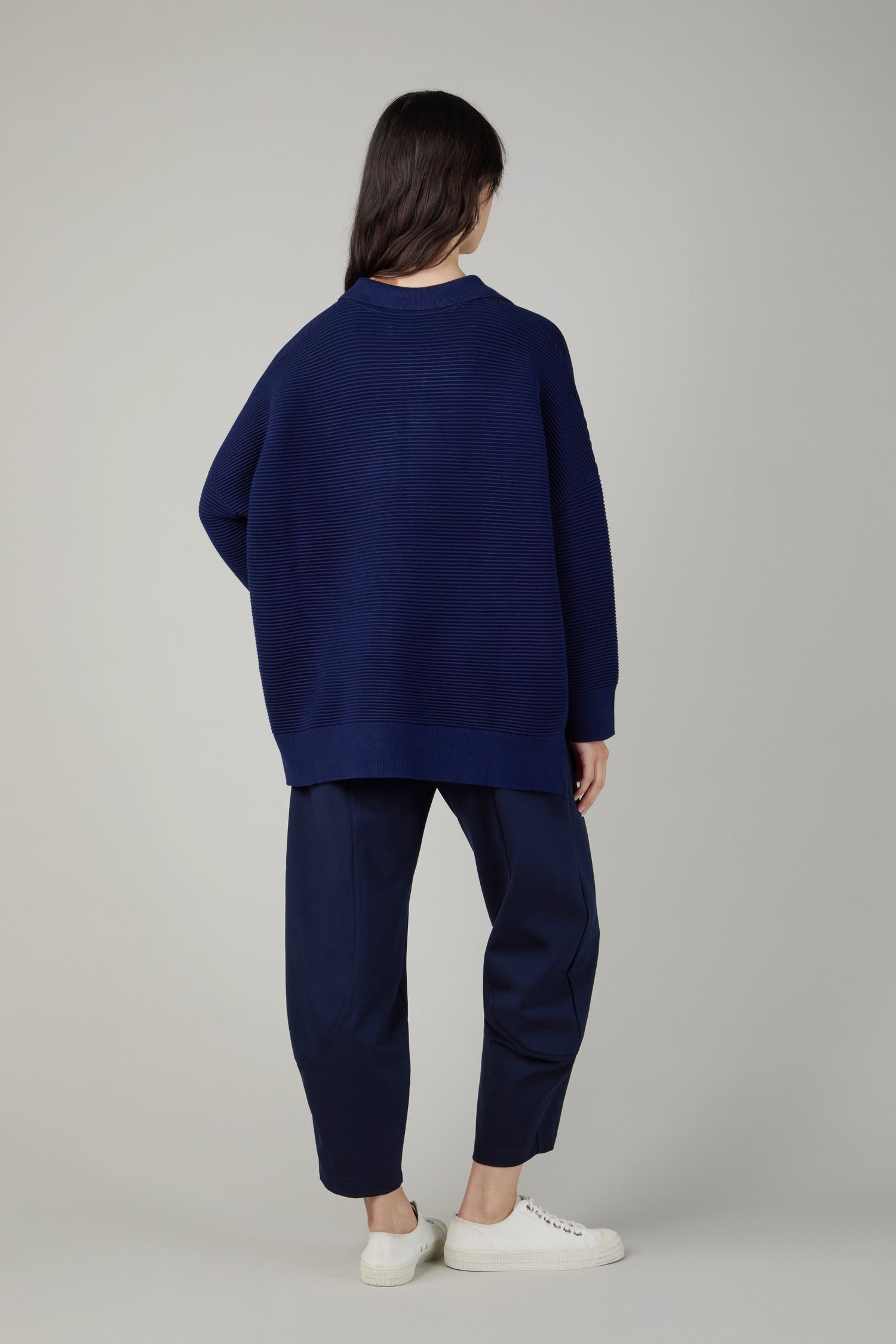 Collar Detail Ribbed Sweater