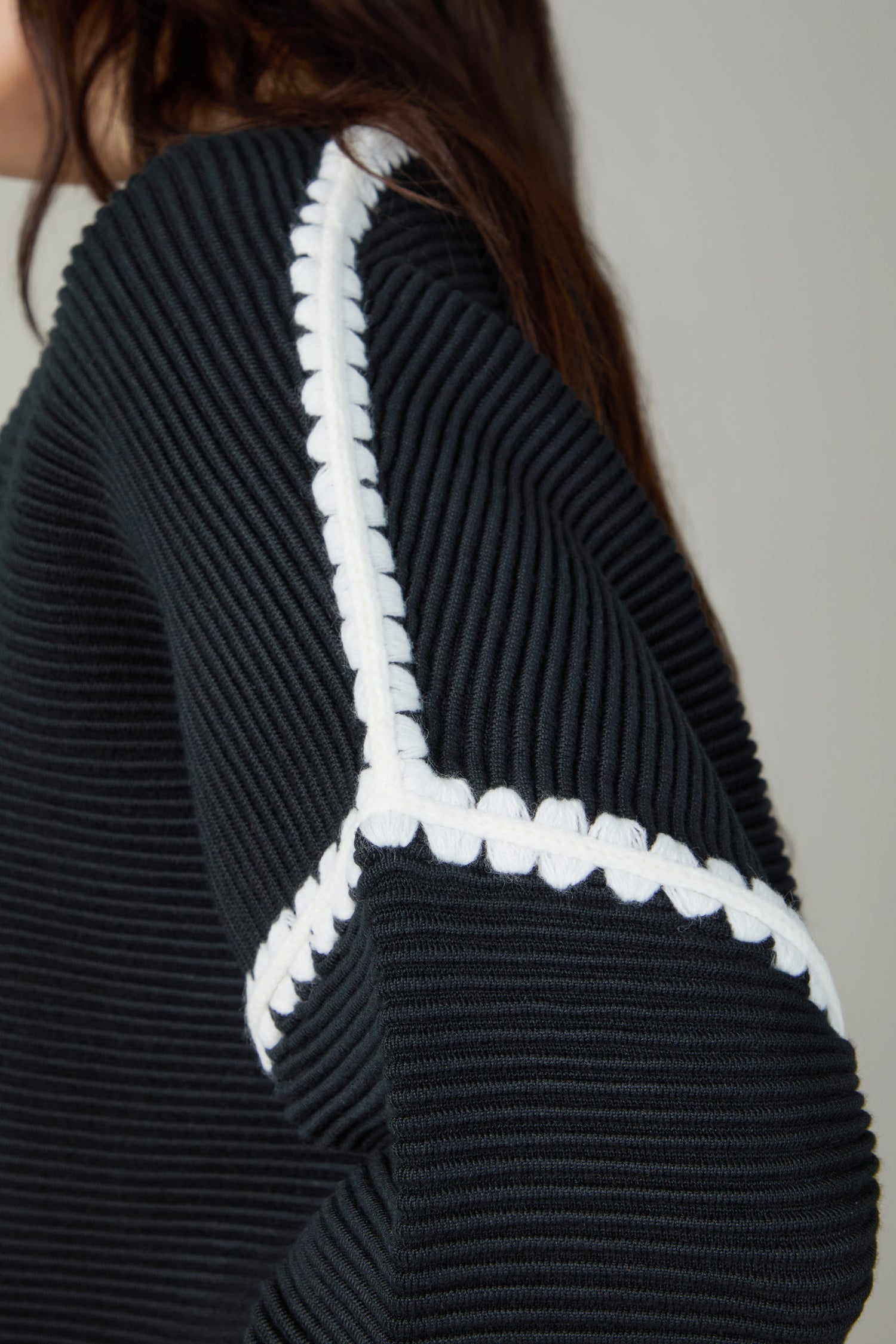 Piping Detail Ribbed Top