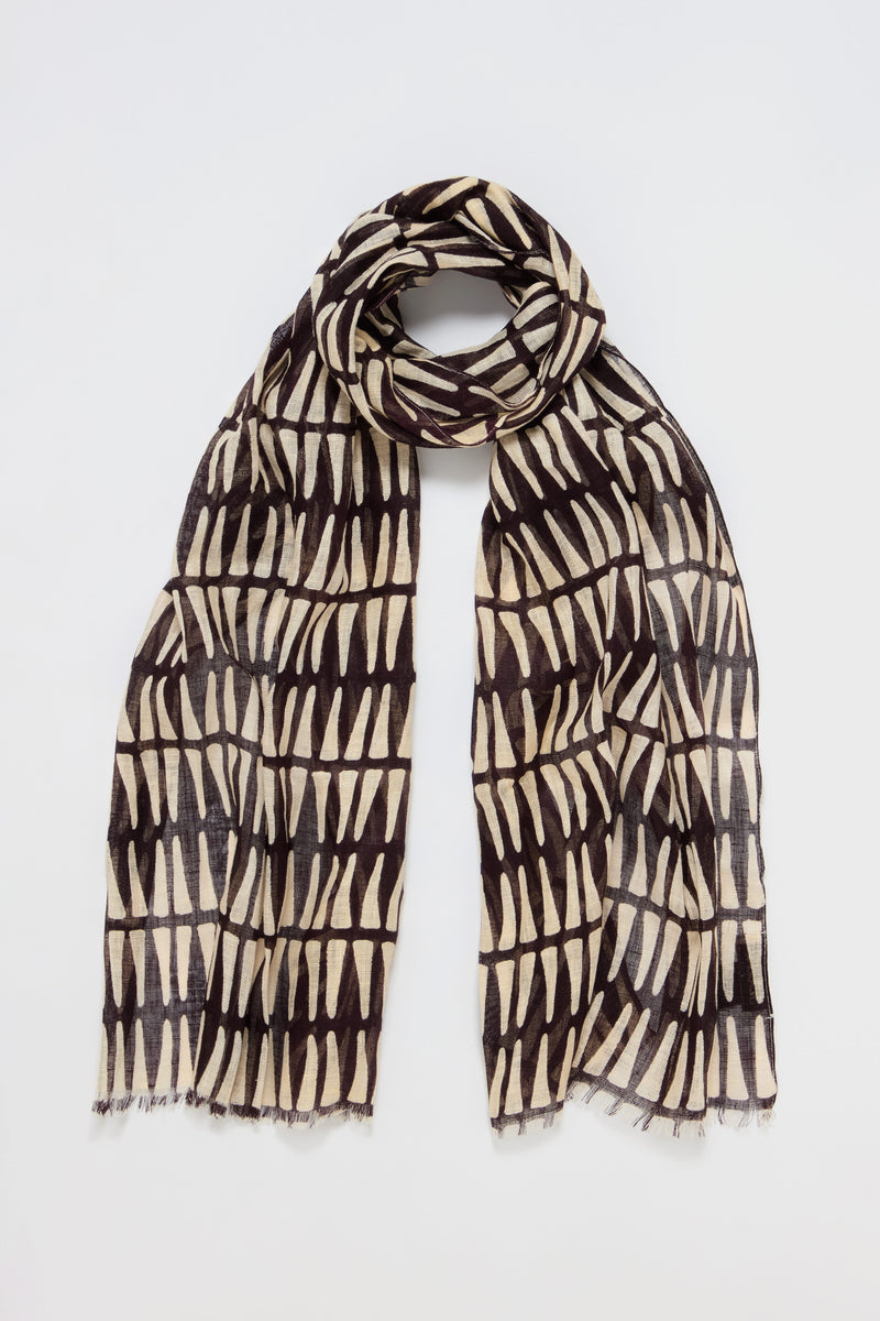 スカーフ ETHNIC PRINT LINEN SCARF PMC191922-SS25-
