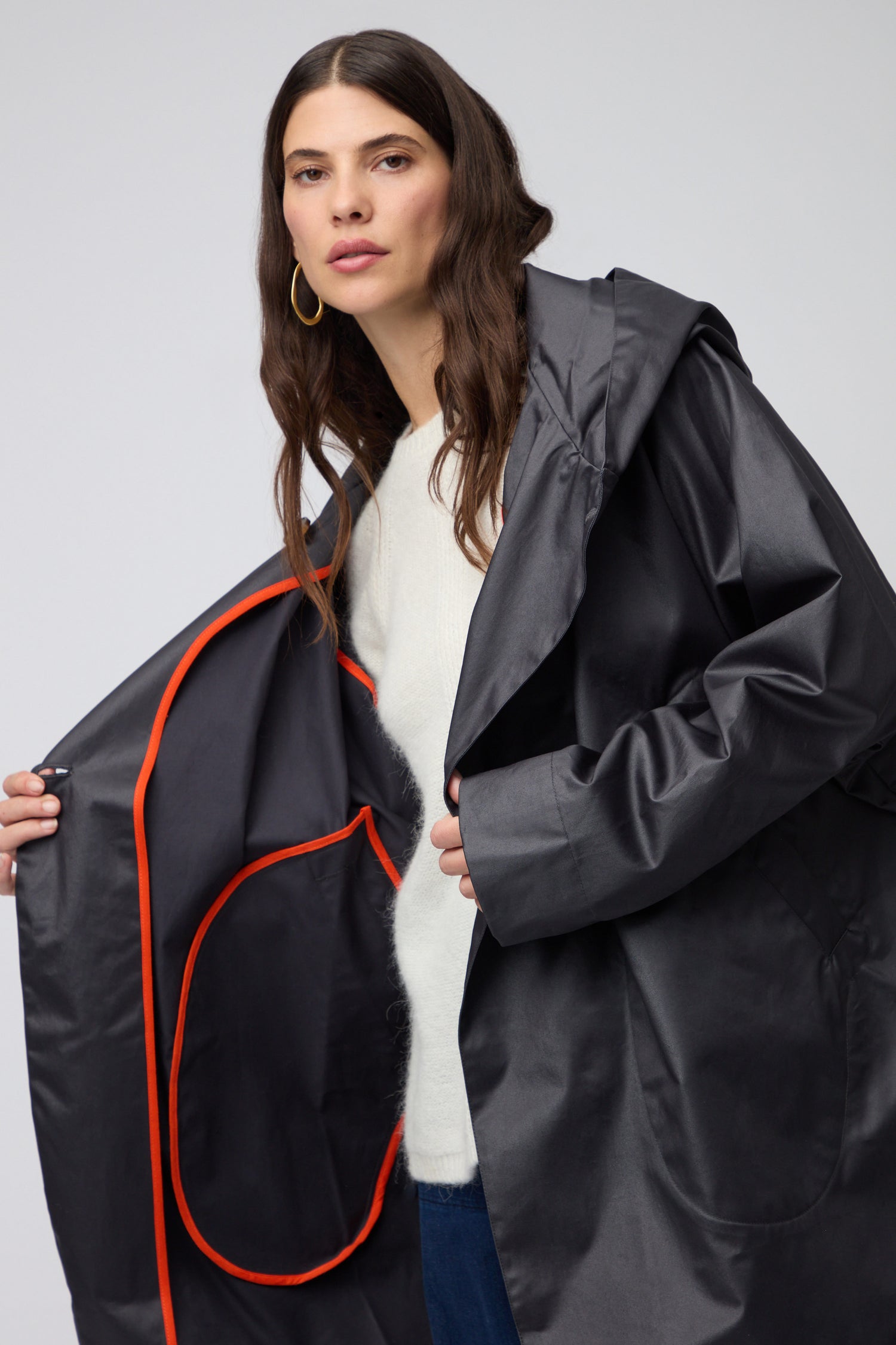 Blue Oversized Parka With Hood