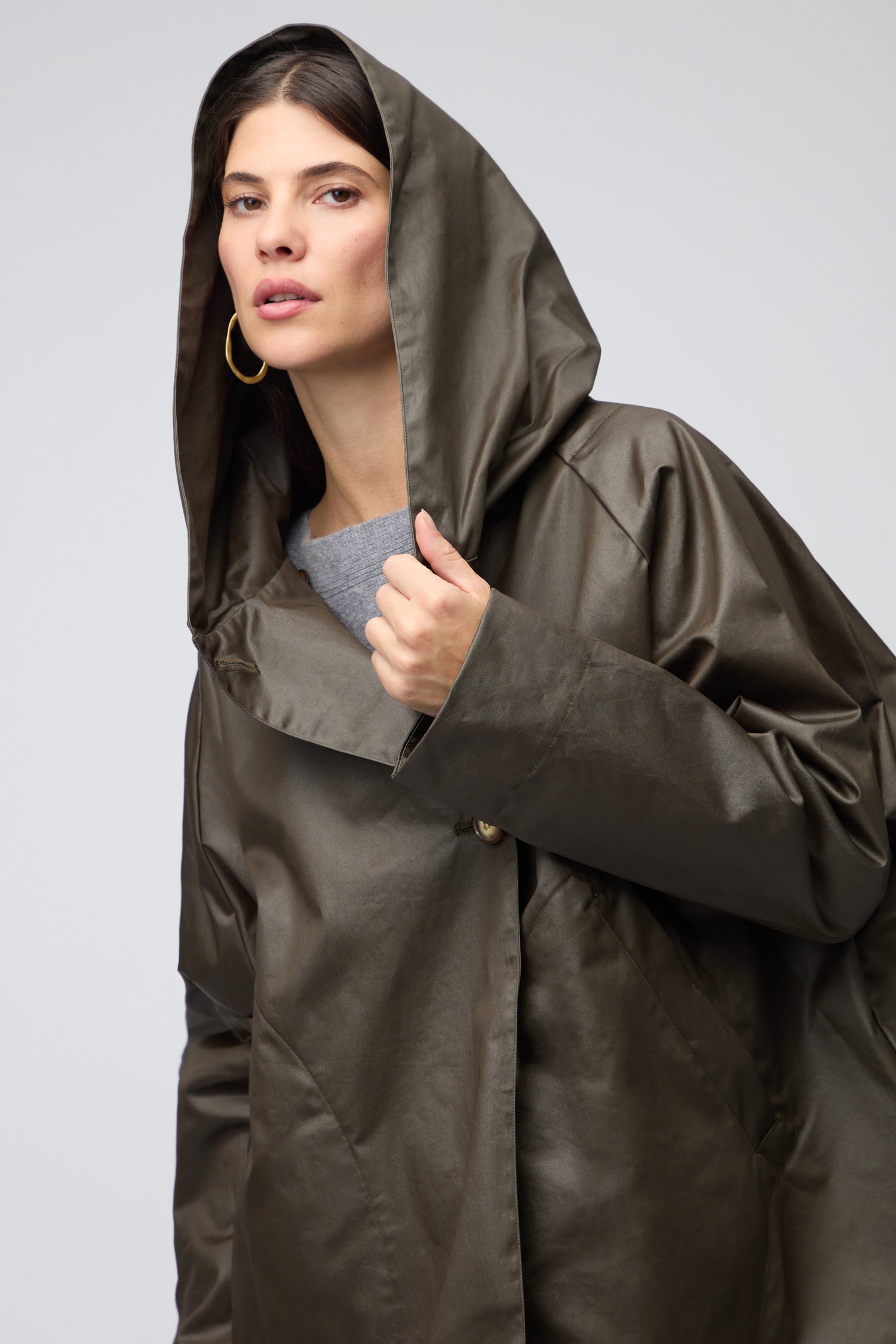 Olive Oversized Parka With Hood