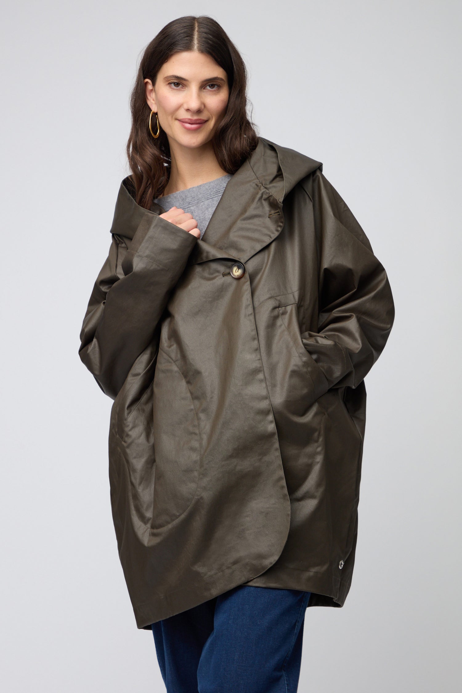 Olive Oversized Parka With Hood