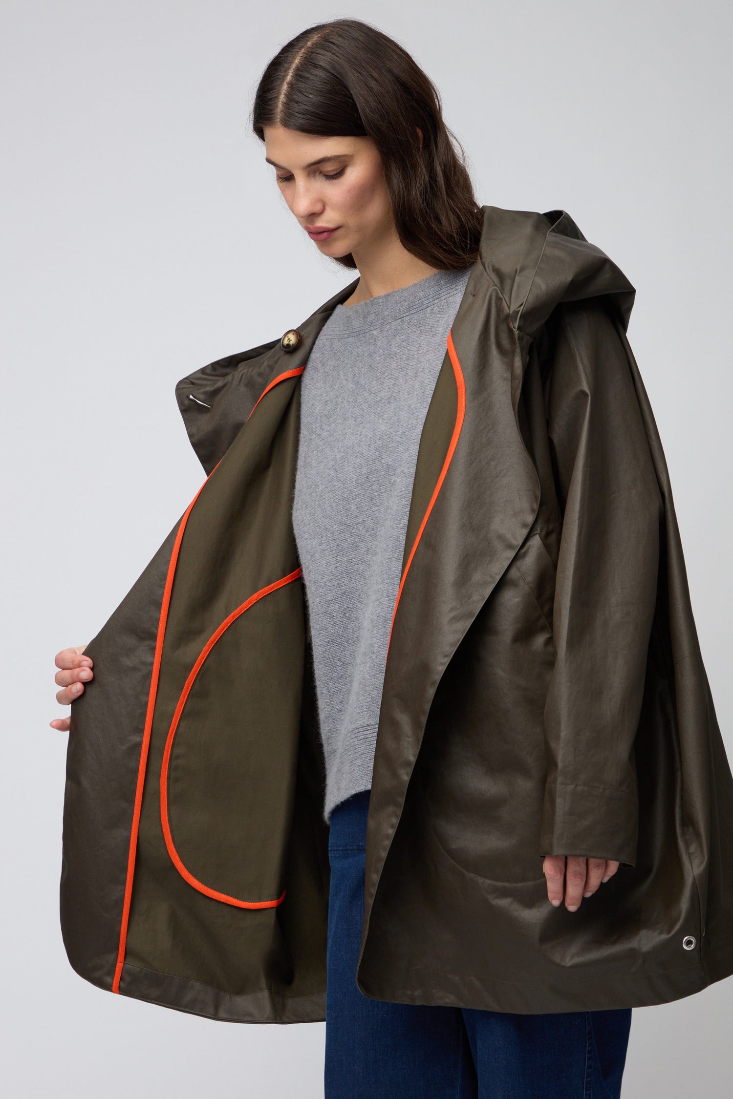 Olive Oversized Parka With Hood