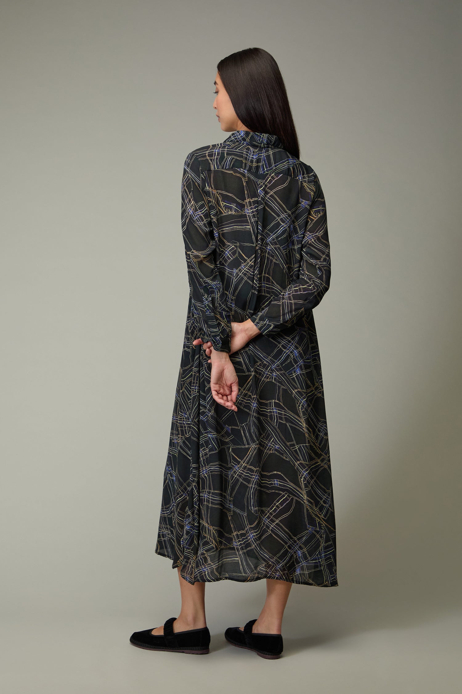 Wavy Lines Shirt Dress