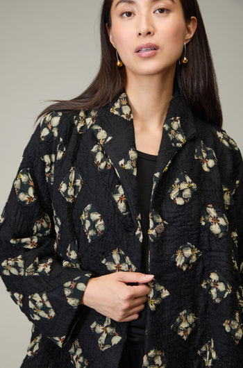 Textured Flower Wool Jacket