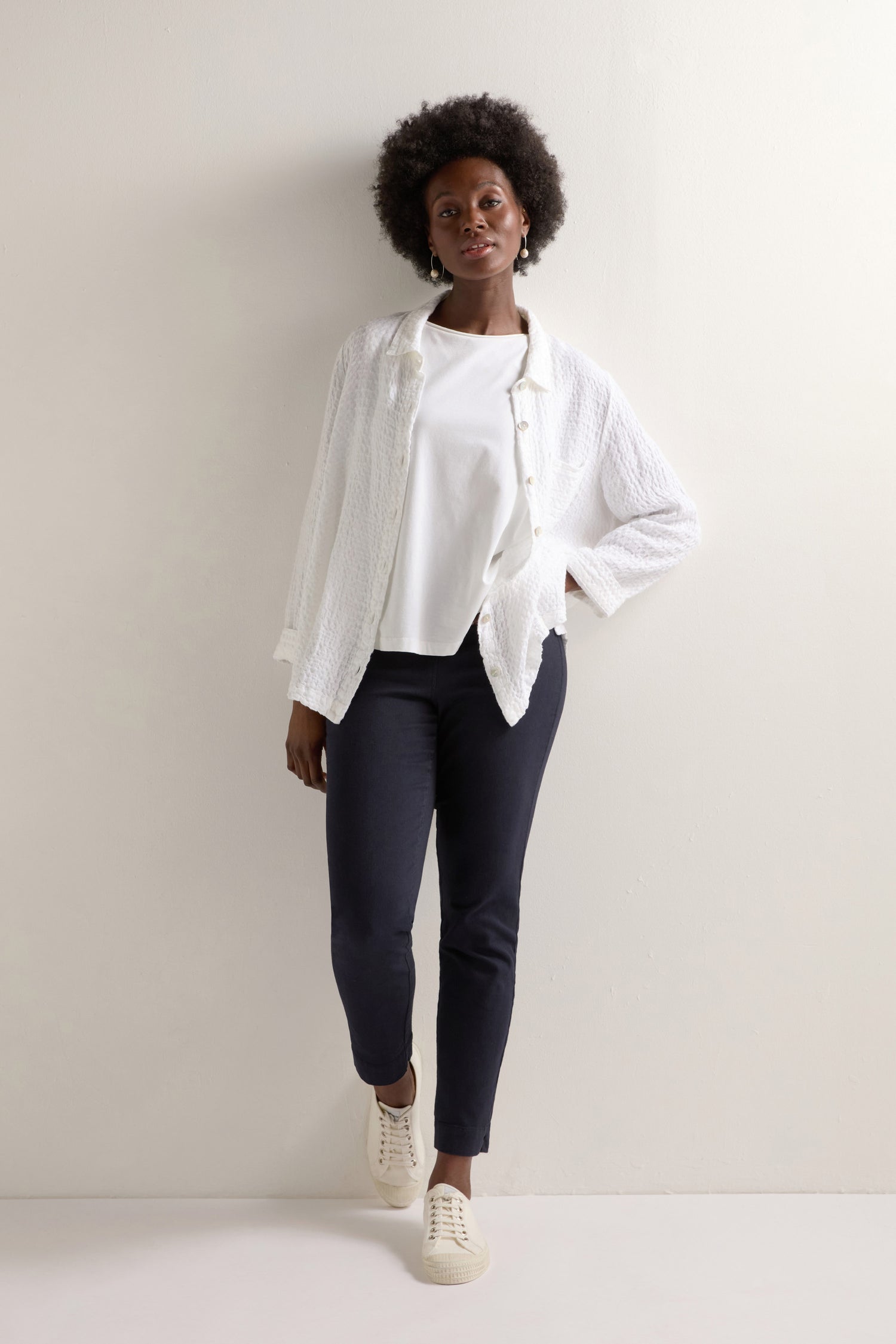Night Stretch Cotton Slim Trousers