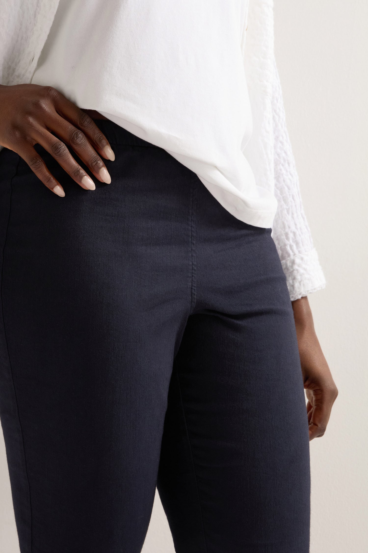 Night Stretch Cotton Slim Trousers