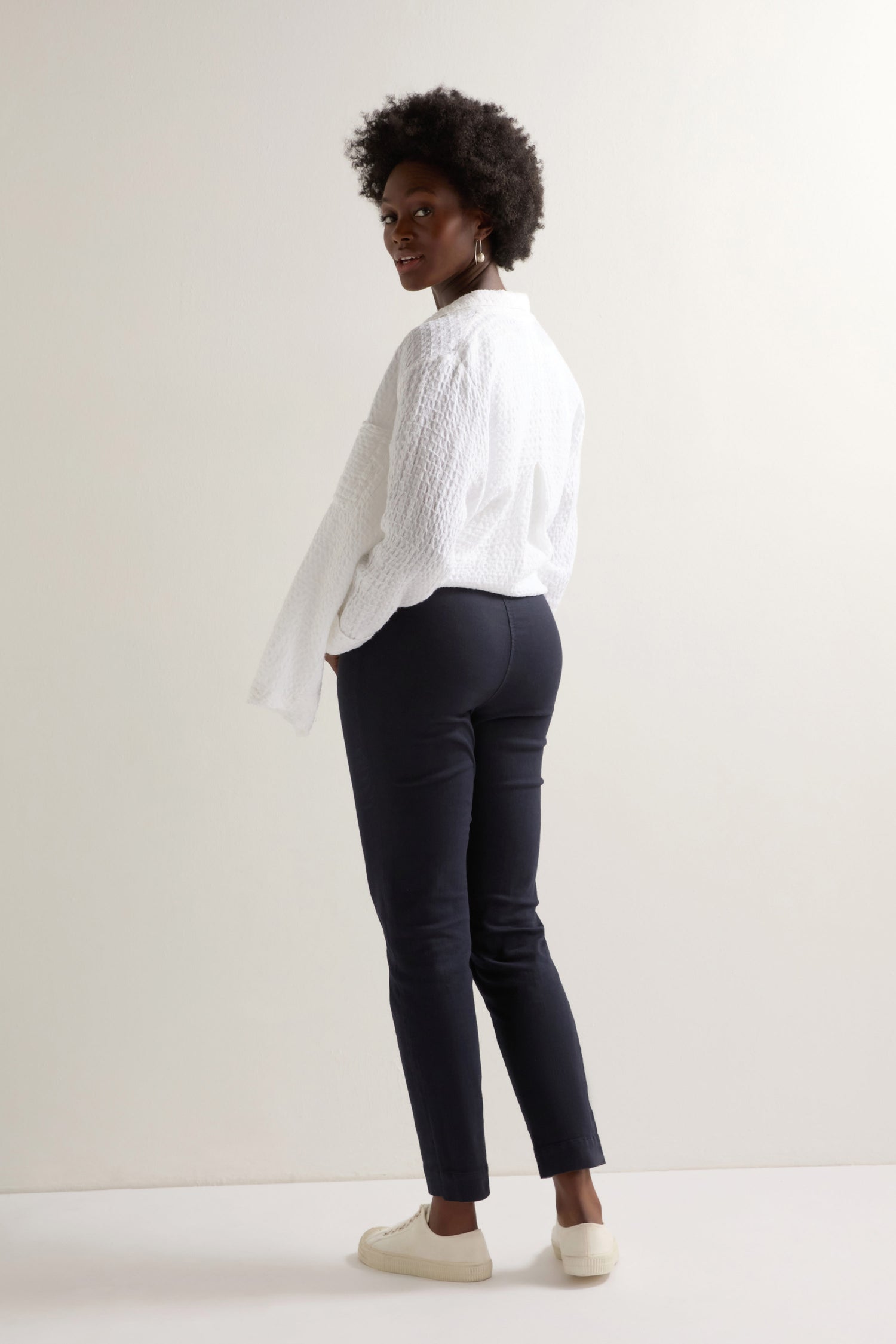 Night Stretch Cotton Slim Trousers