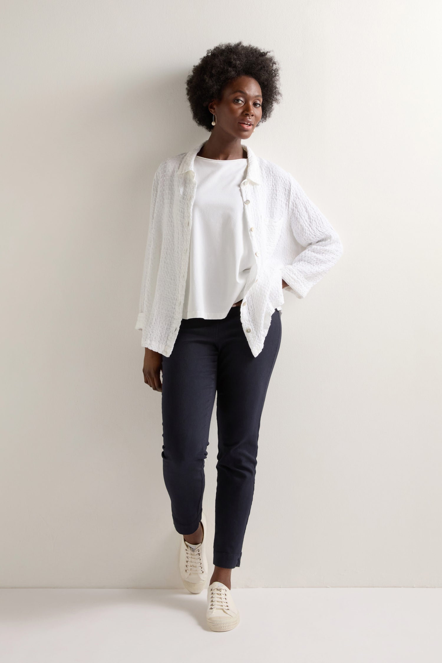 Night Stretch Cotton Slim Trousers