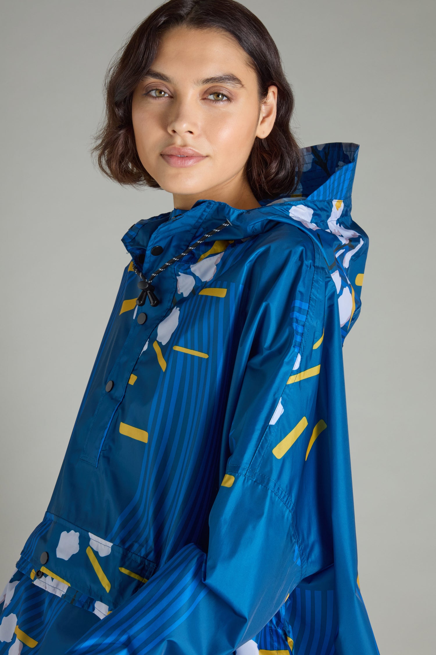 Japanese Blue Blossom Poncho