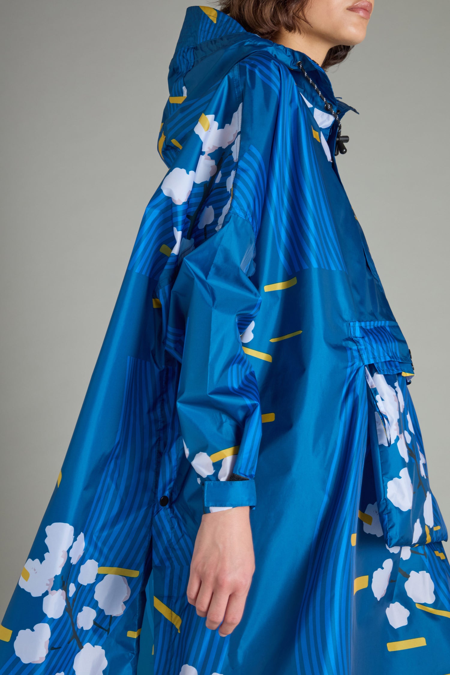 Japanese Blue Blossom Poncho