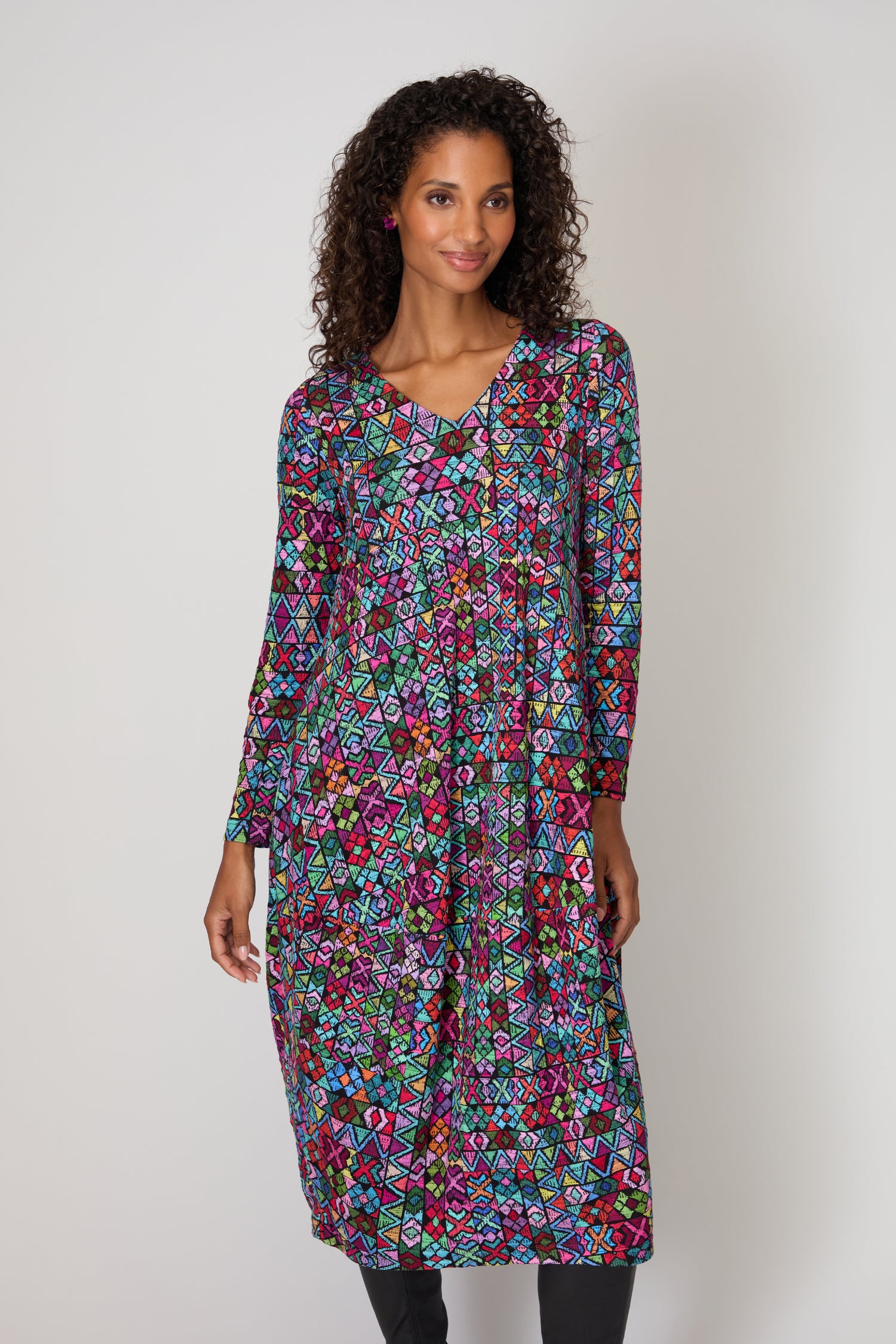 Peruvian Patchwork Jersey Bubble Dress