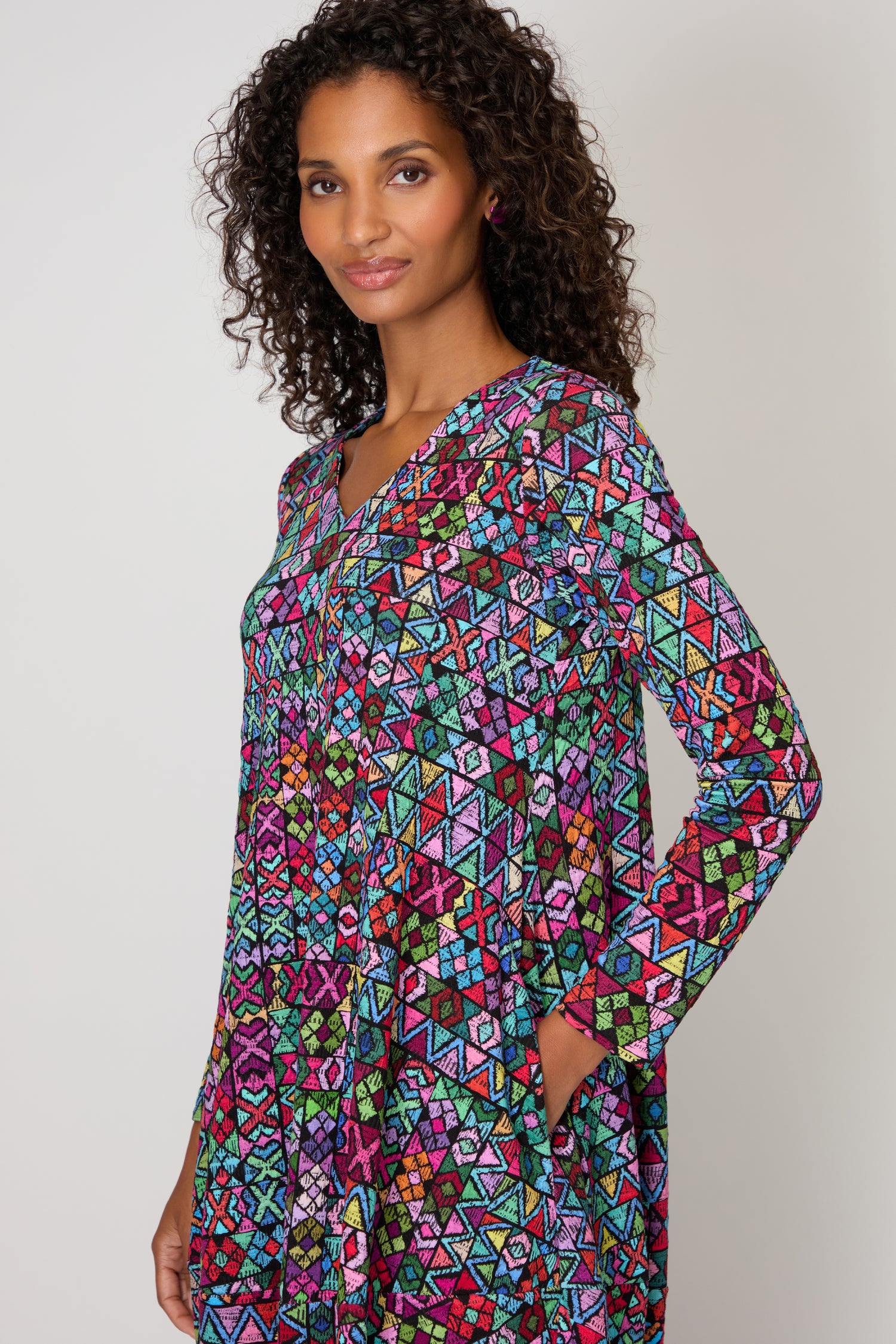 Peruvian Patchwork Jersey Bubble Dress