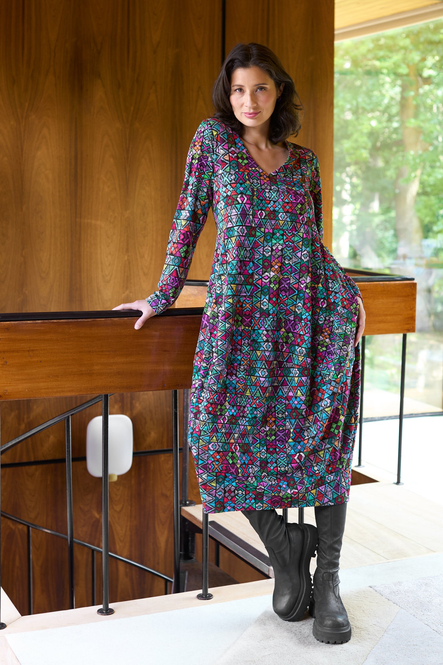 Peruvian Patchwork Jersey Bubble Dress