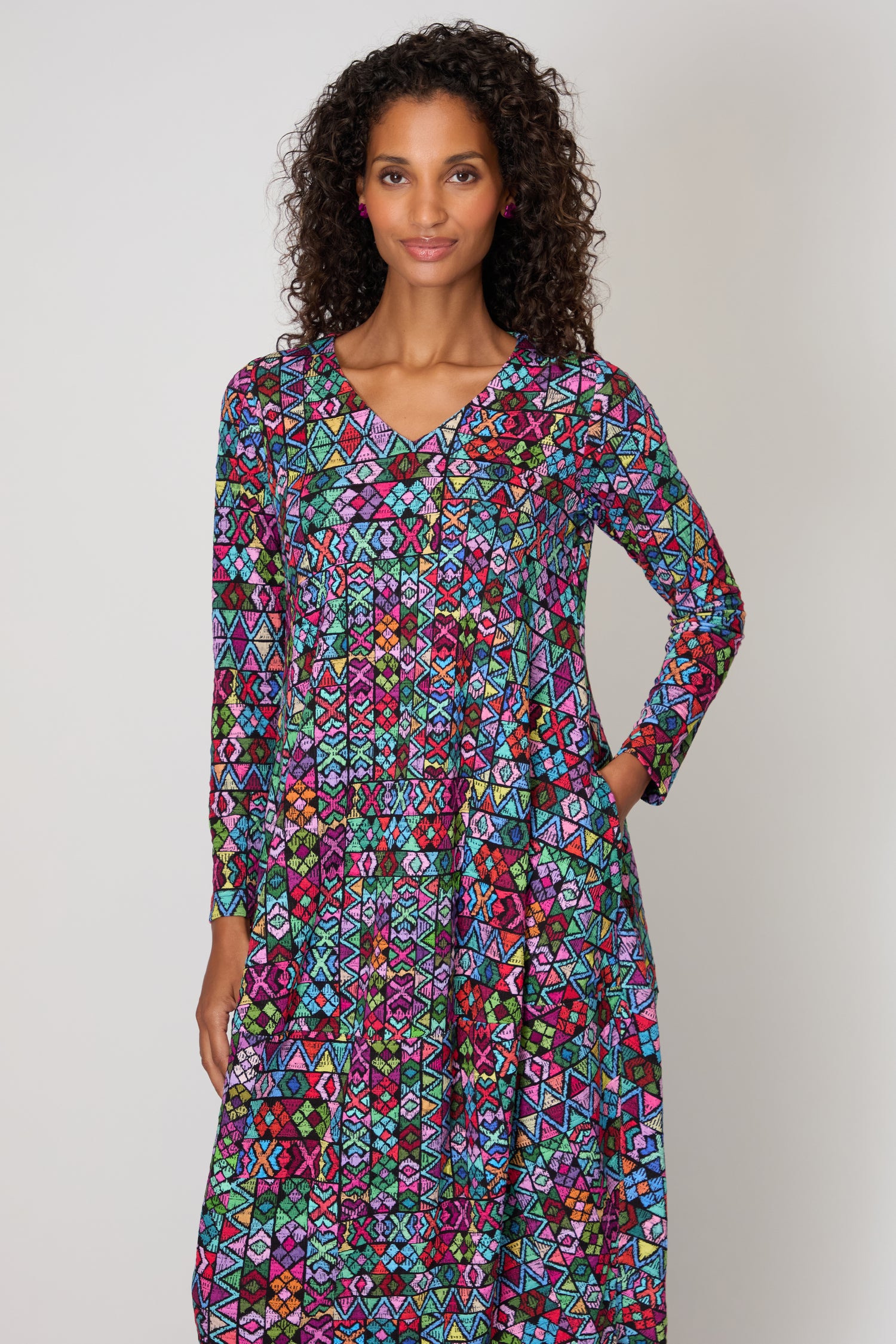Peruvian Patchwork Jersey Bubble Dress