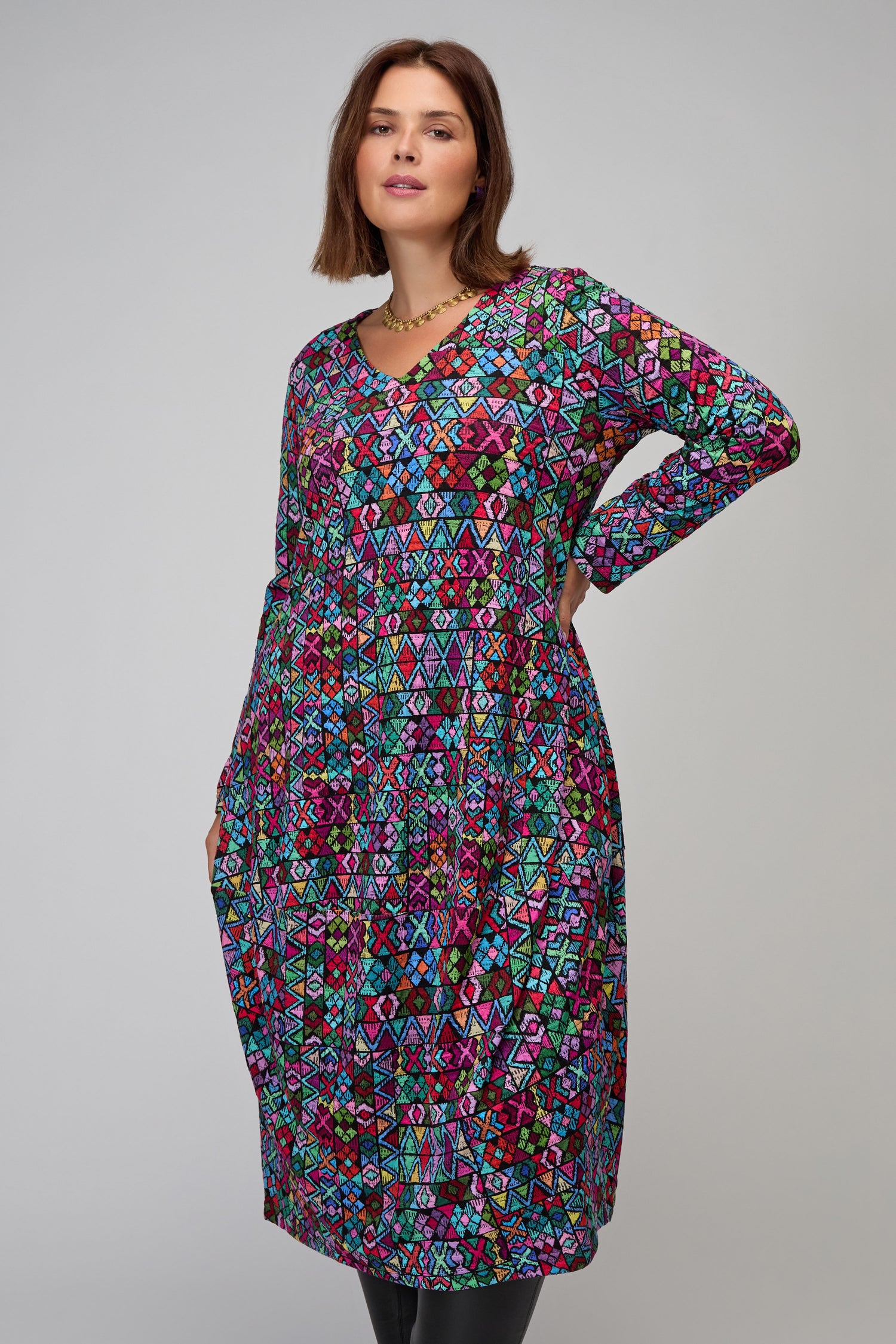 Peruvian Patchwork Jersey Bubble Dress