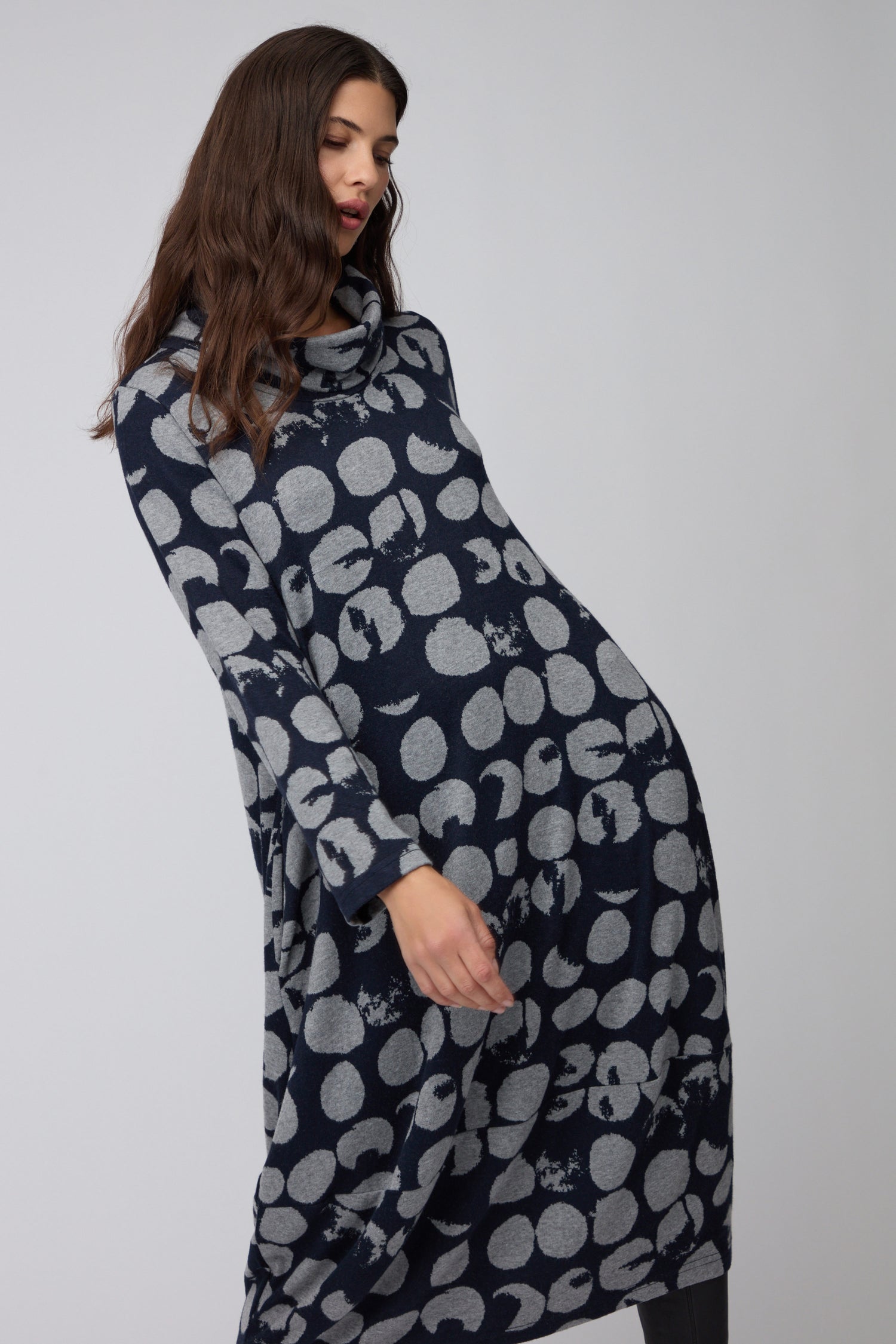 Brushed Spot Jersey Bubble Dress