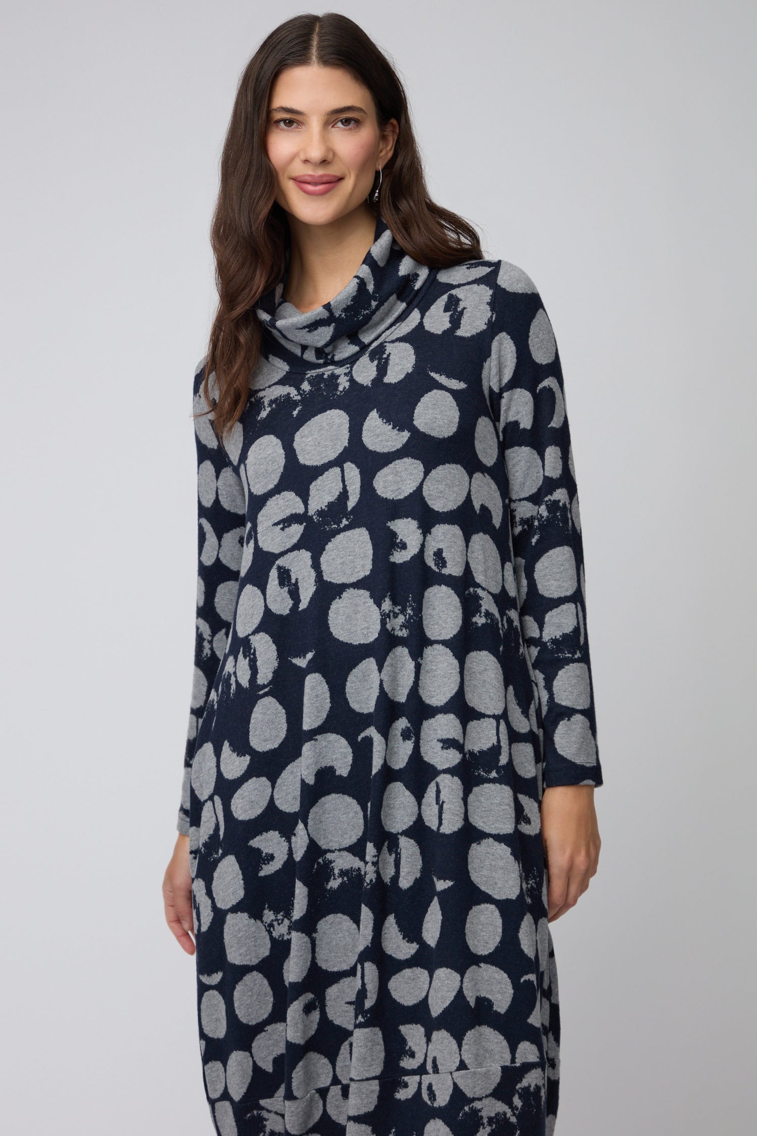 Brushed Spot Jersey Bubble Dress