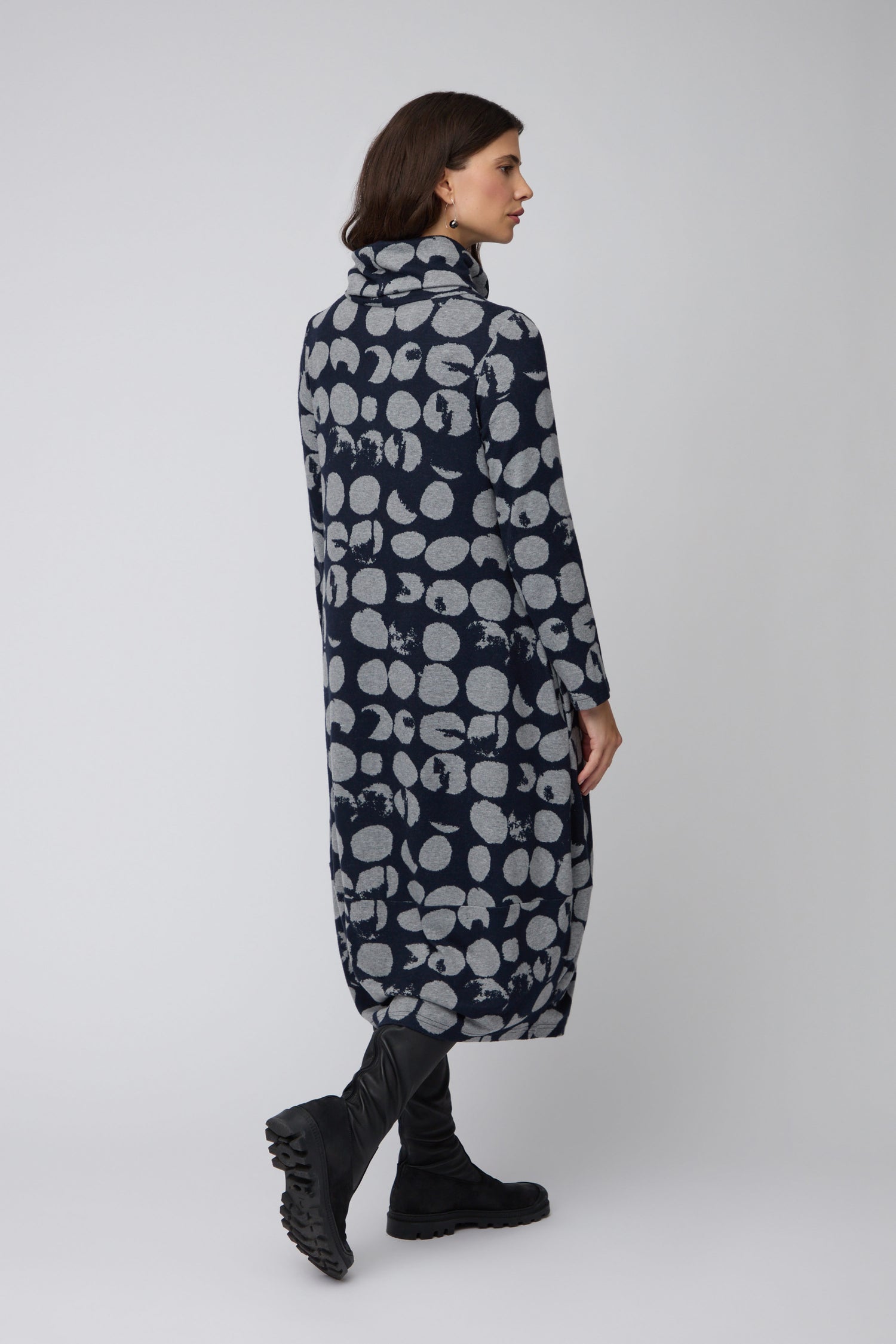 Brushed Spot Jersey Bubble Dress