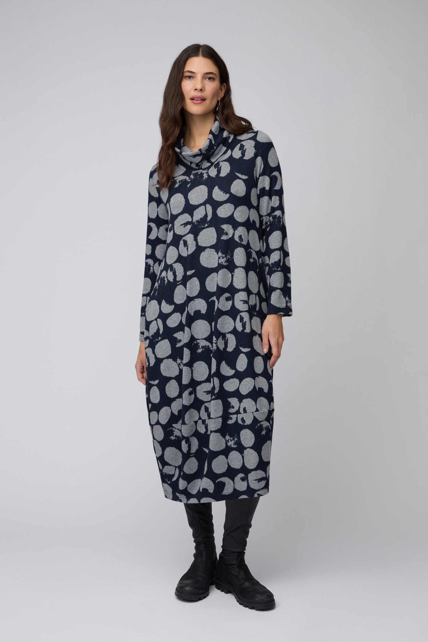 Brushed Spot Jersey Bubble Dress