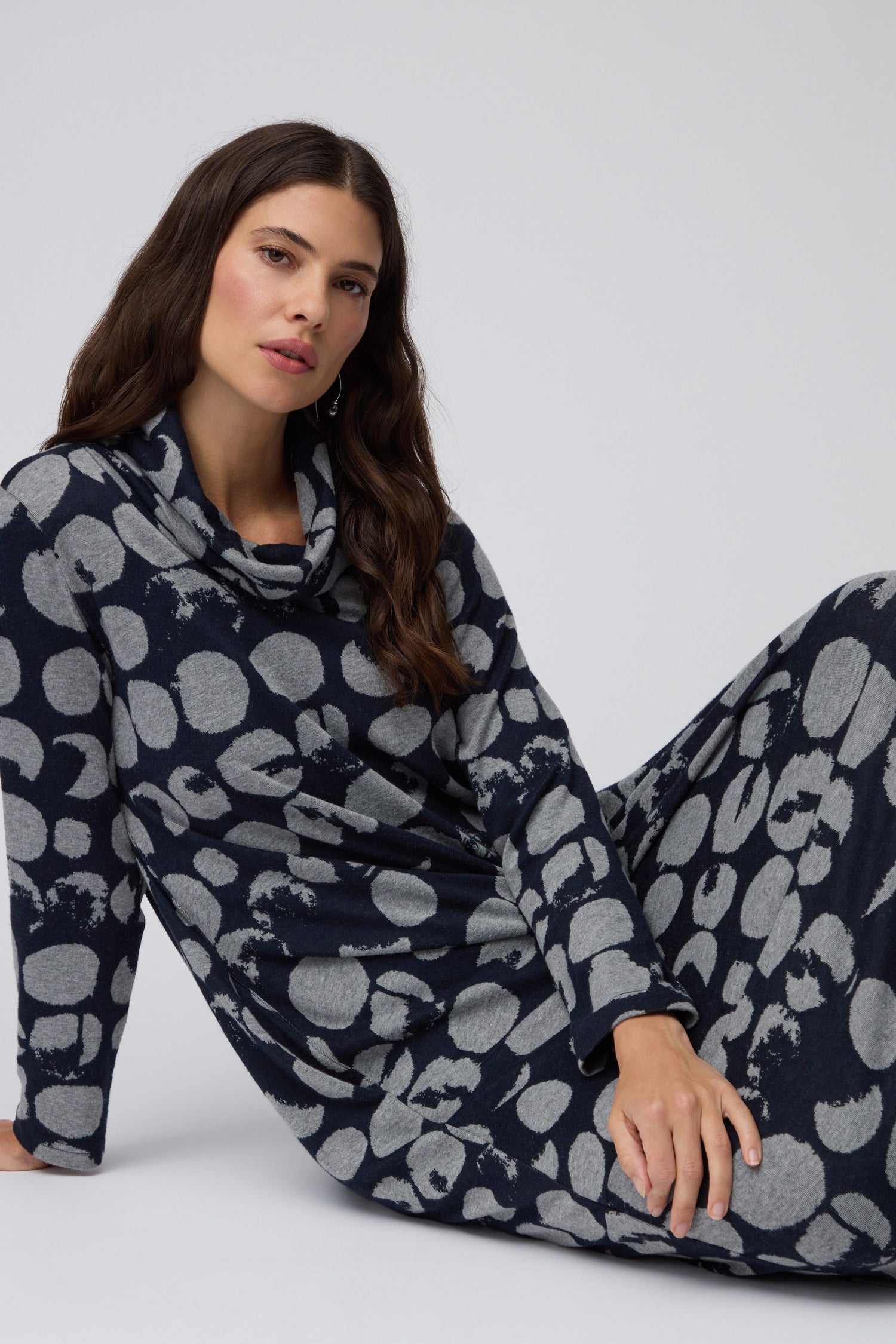 Brushed Spot Jersey Bubble Dress