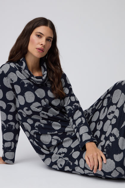 Brushed Spot Jersey Bubble Dress