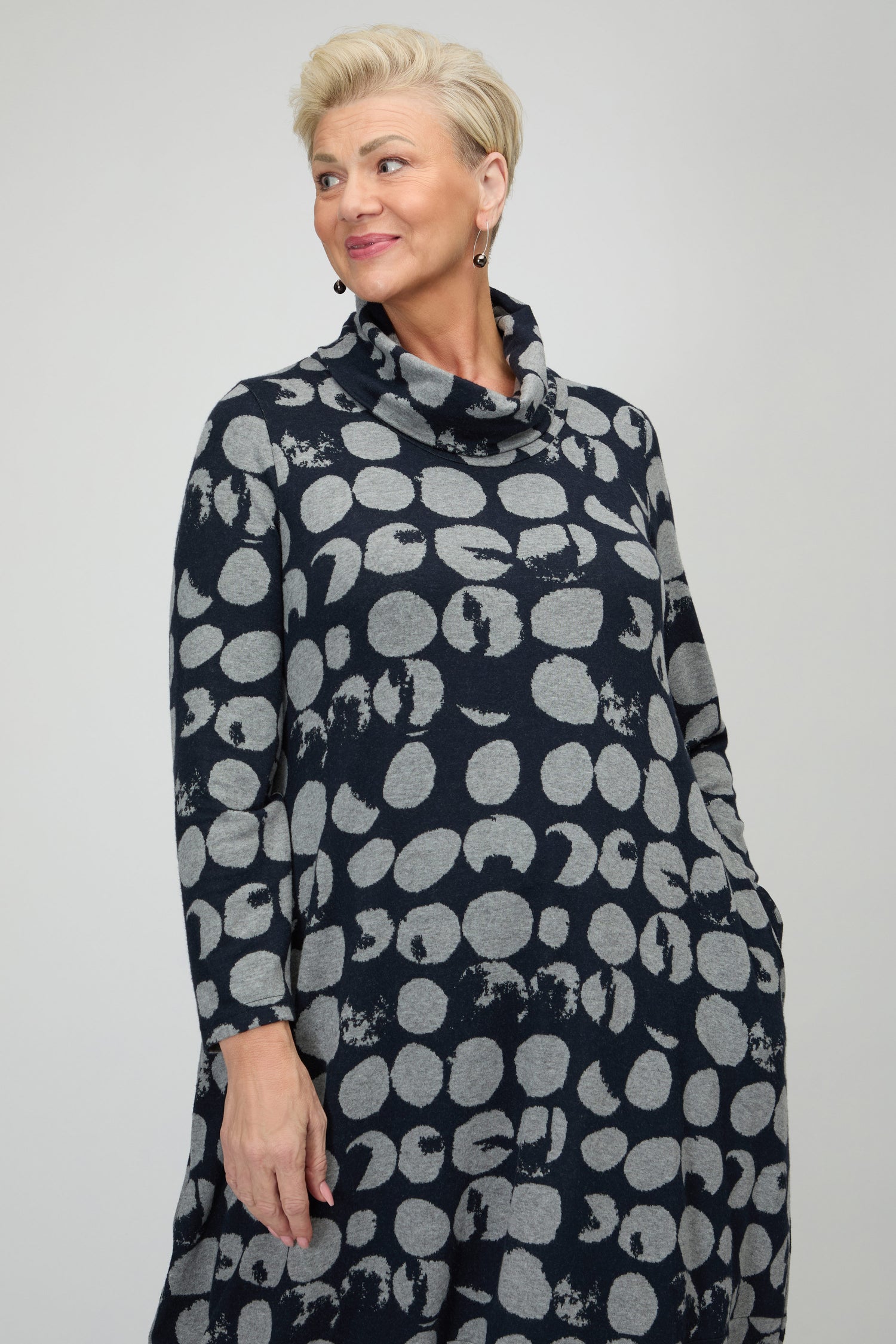 Brushed Spot Jersey Bubble Dress