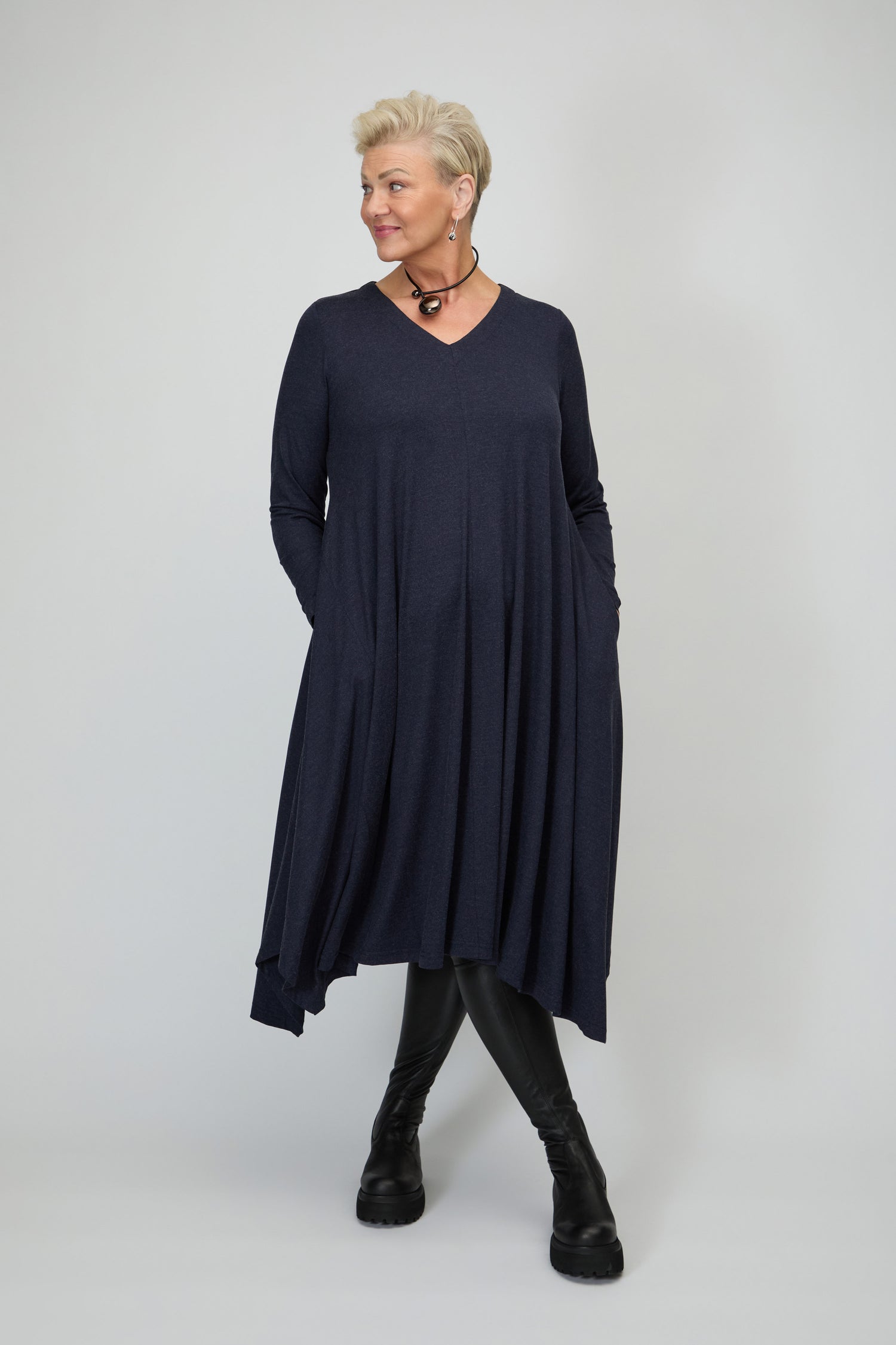 Soft Viscose Jersey Flared Dress