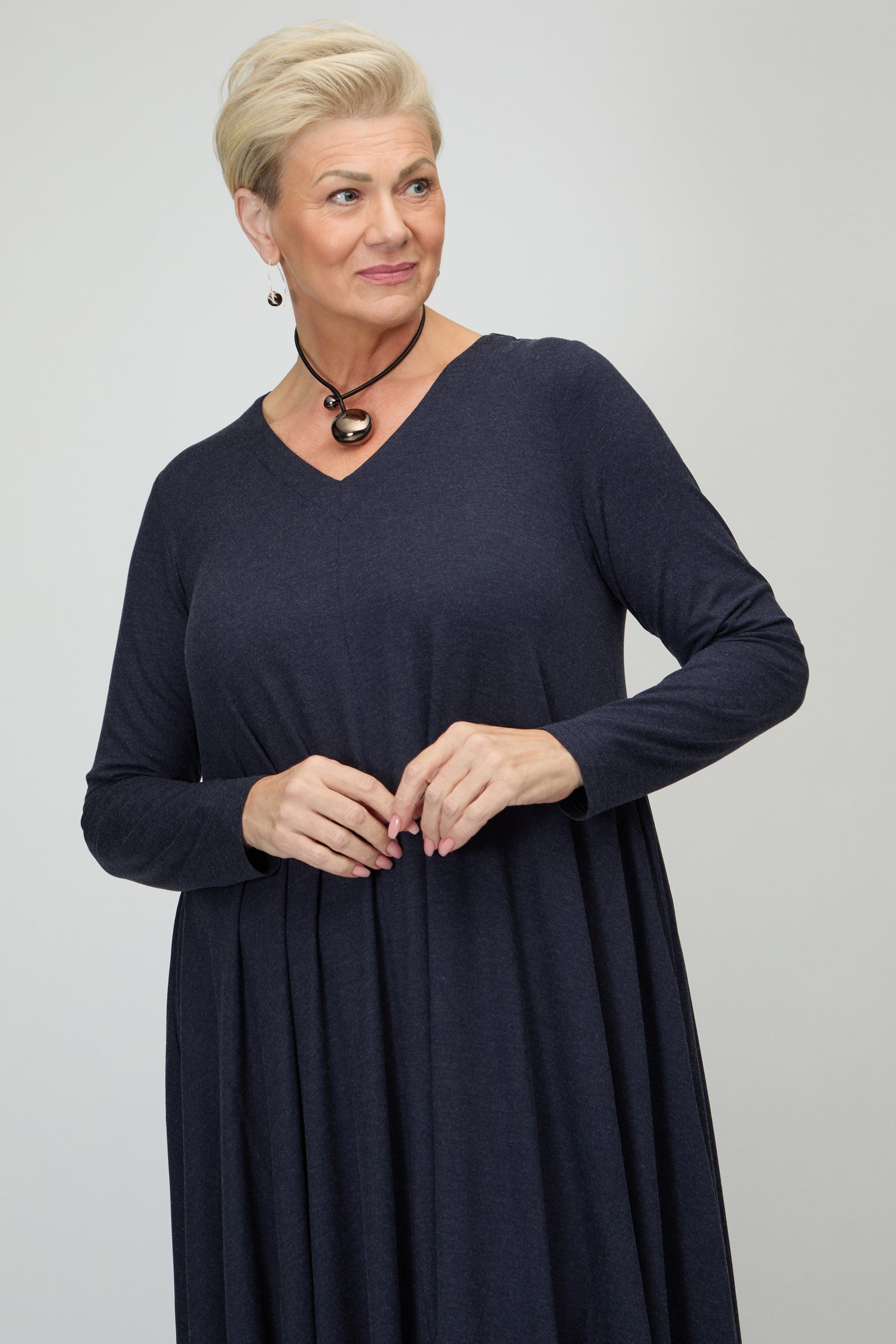 Soft Viscose Jersey Flared Dress