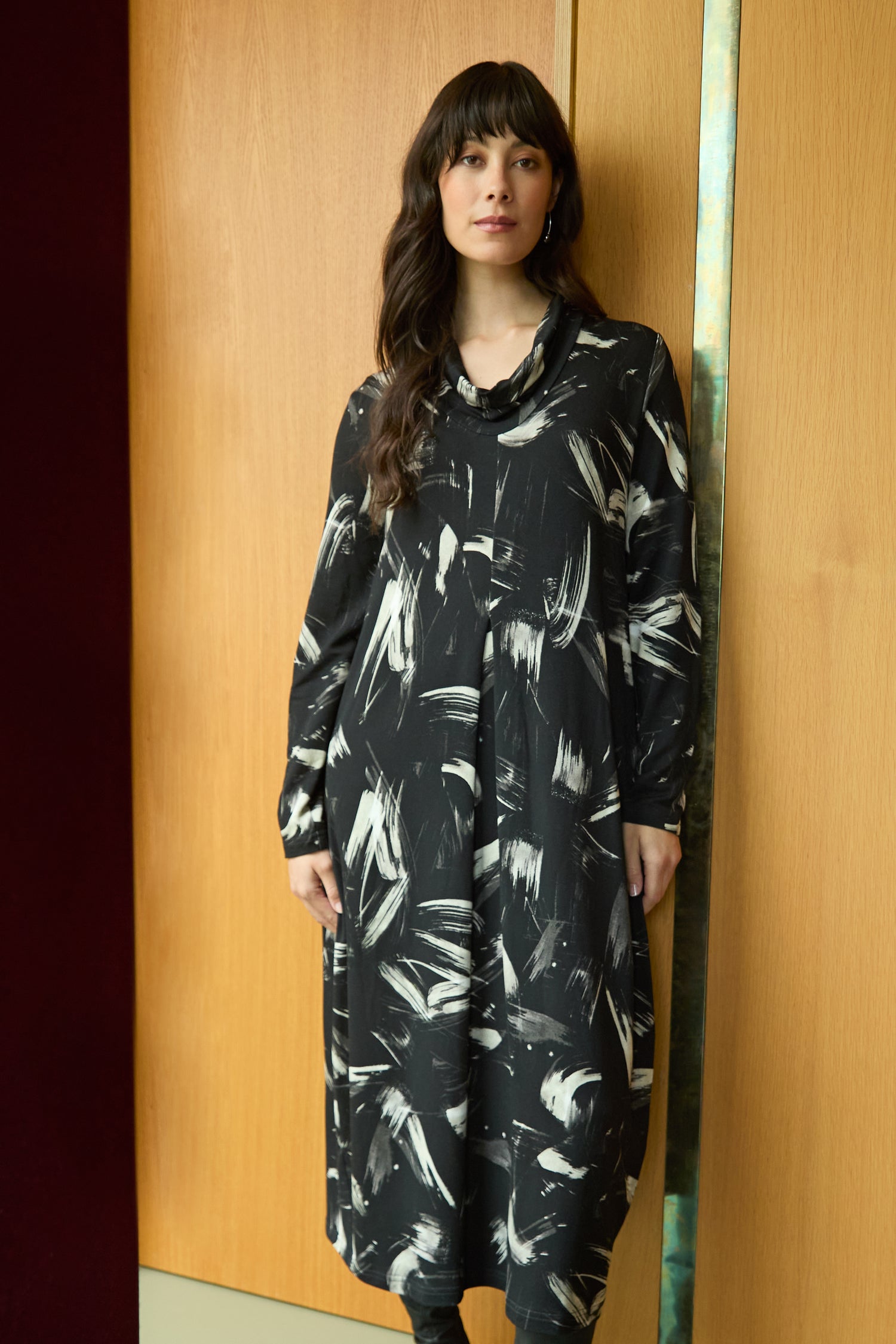 Painted Brushstrokes Jersey Bubble Dress