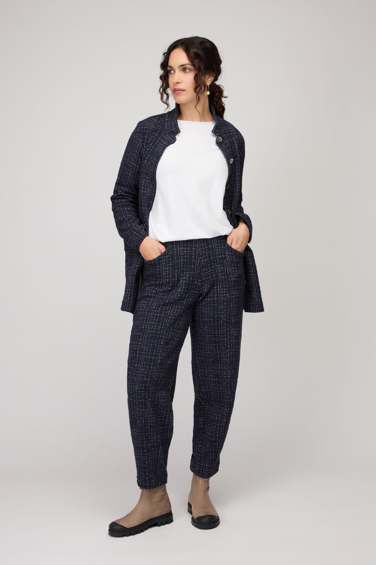 Boucle Cotton Jersey Bubble Trouser