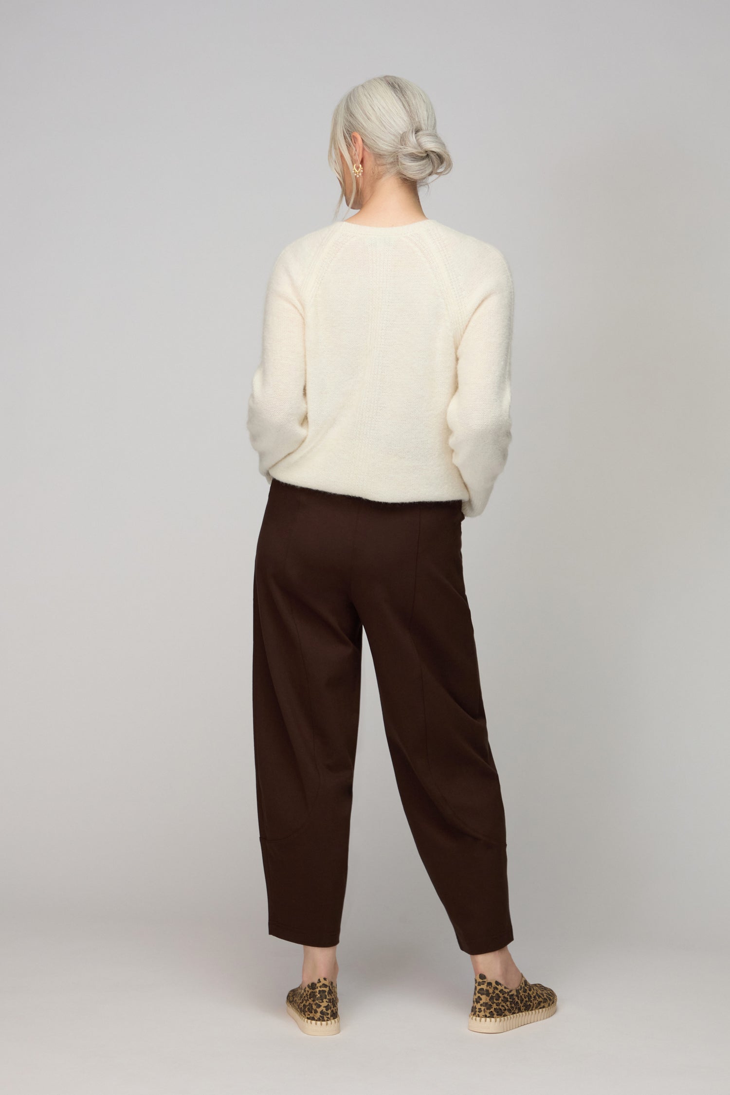 Chocolate Ponte Bubble Trousers