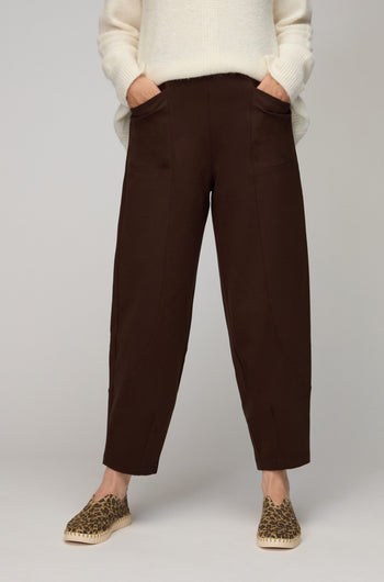 Chocolate Ponte Bubble Trousers