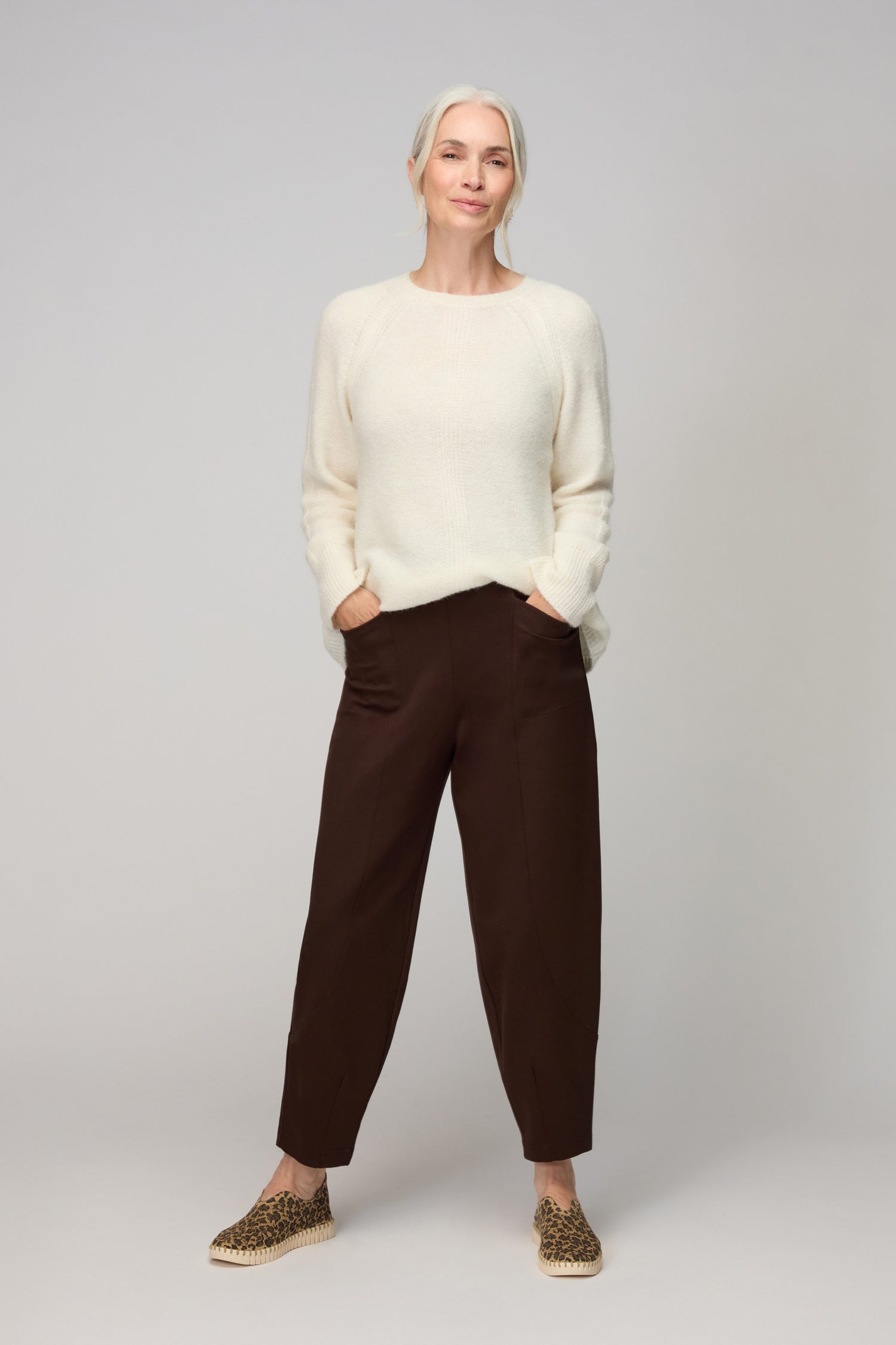 Chocolate Ponte Bubble Trousers