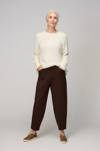 Chocolate Ponte Bubble Trousers