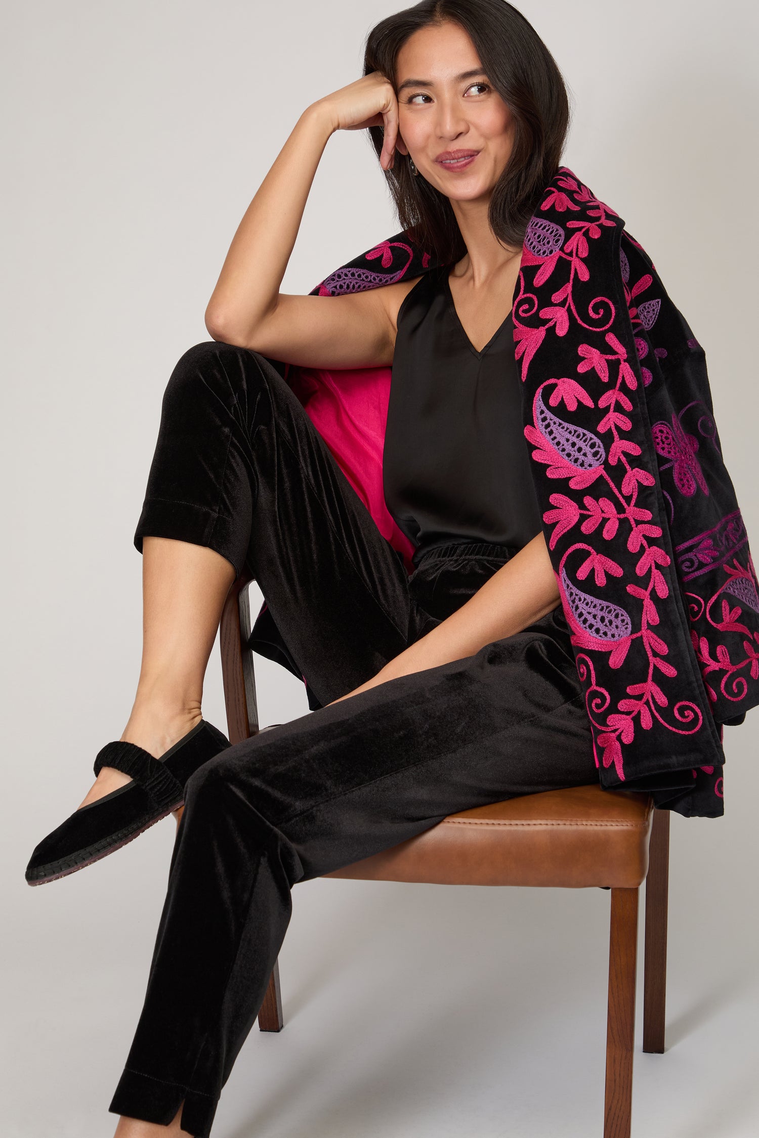 Velvet Jersey Slim Trouser