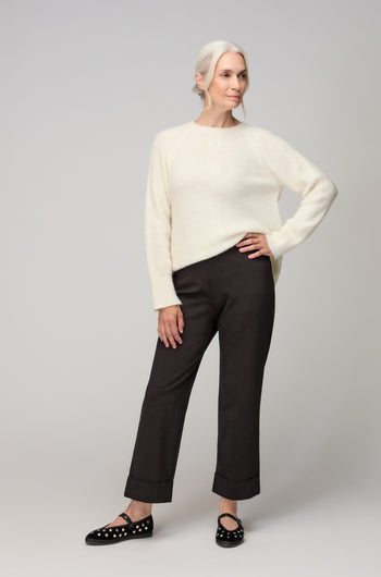 Black Ponte Straight Trousers