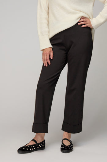 Black Ponte Straight Trousers