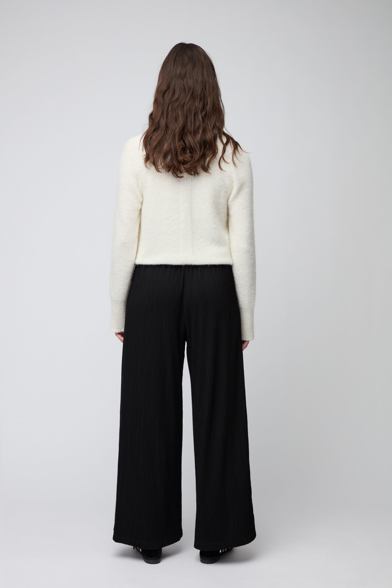 Textured Wave Jersey Wide Trousers
