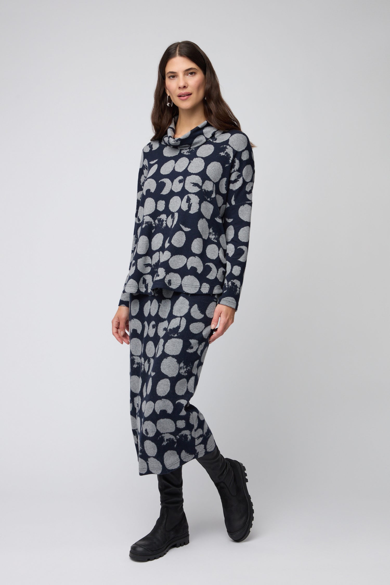 Brushed Jersey Spotted Tube Skirt