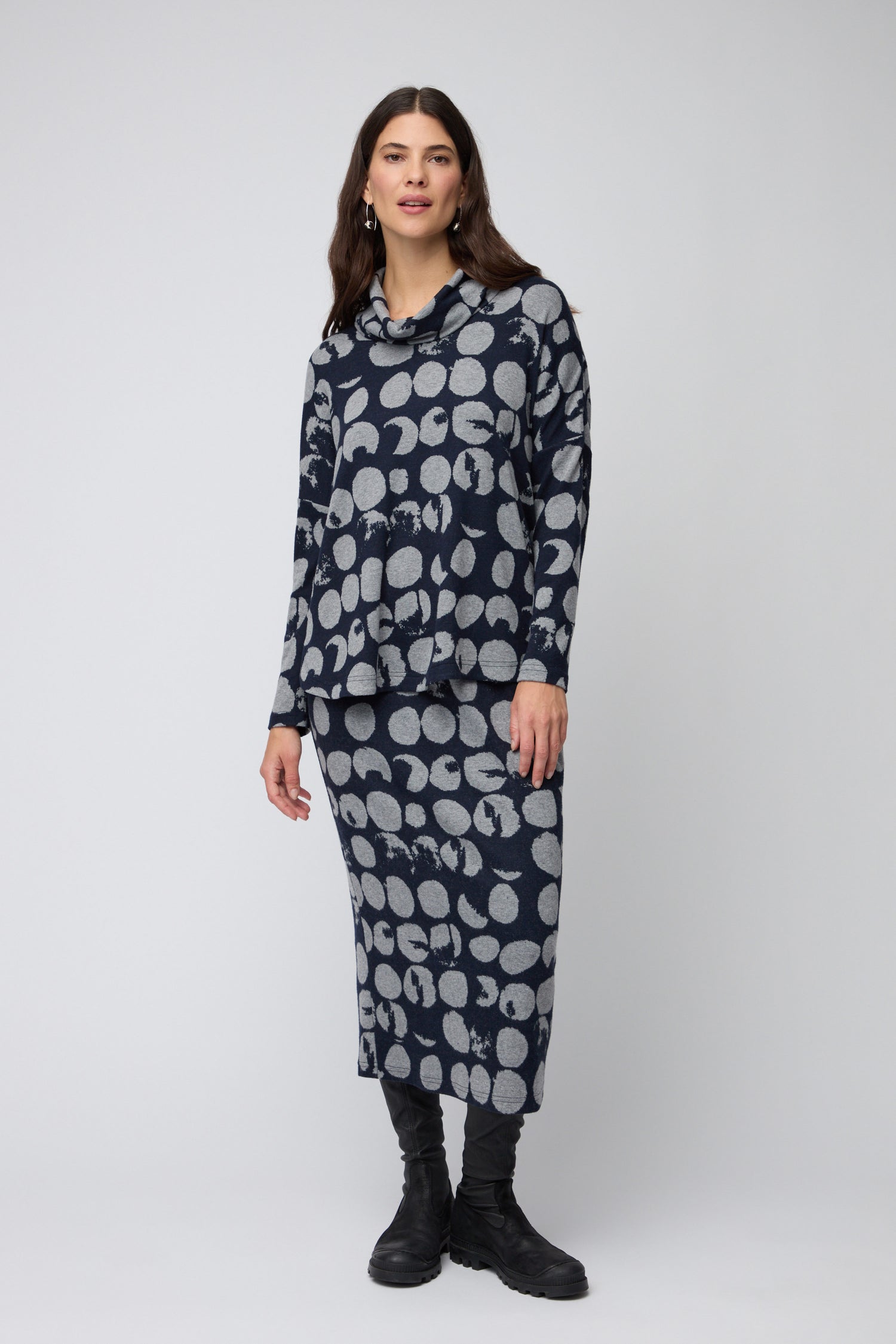 Brushed Jersey Spotted Tube Skirt