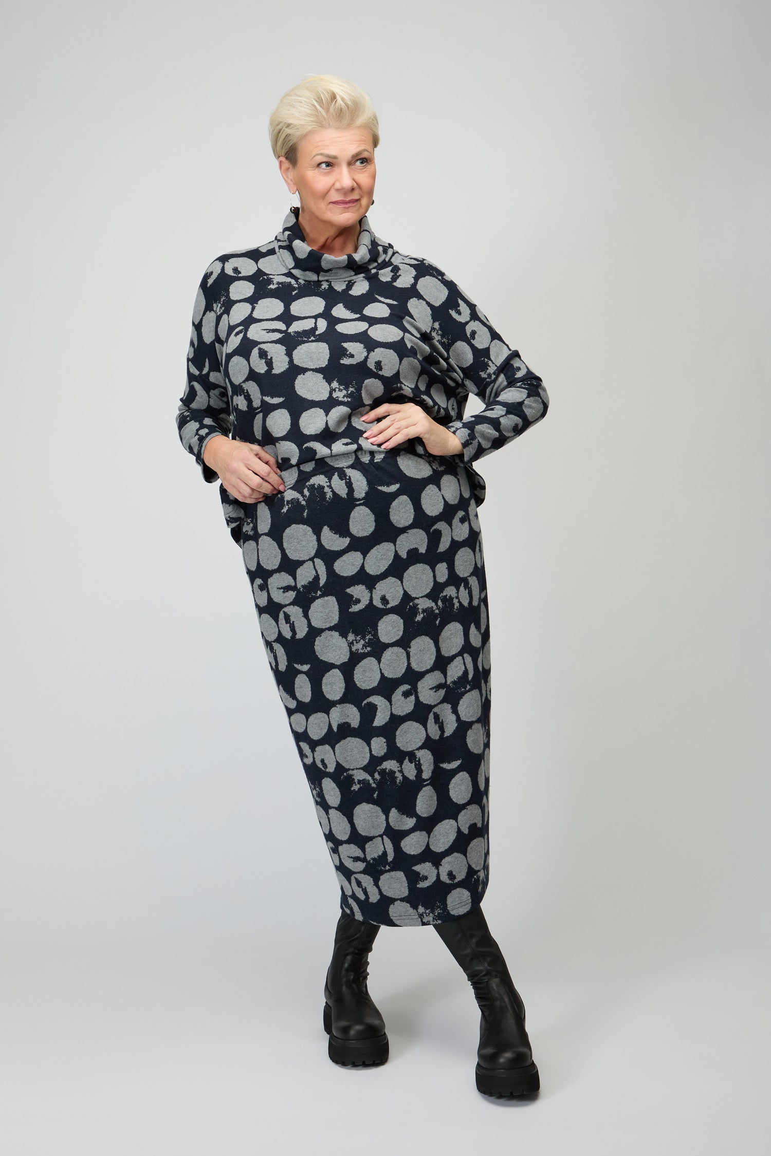 Brushed Jersey Spotted Tube Skirt