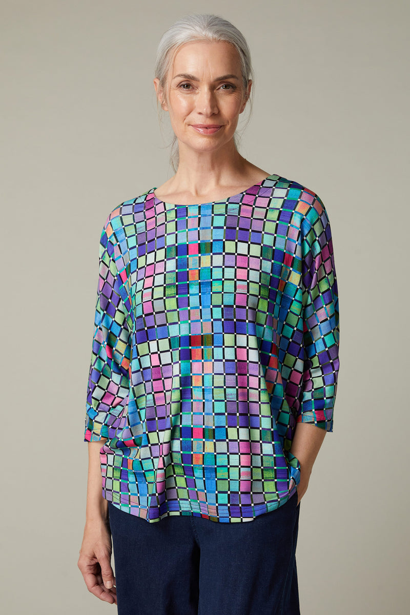 Multi Square Print Top