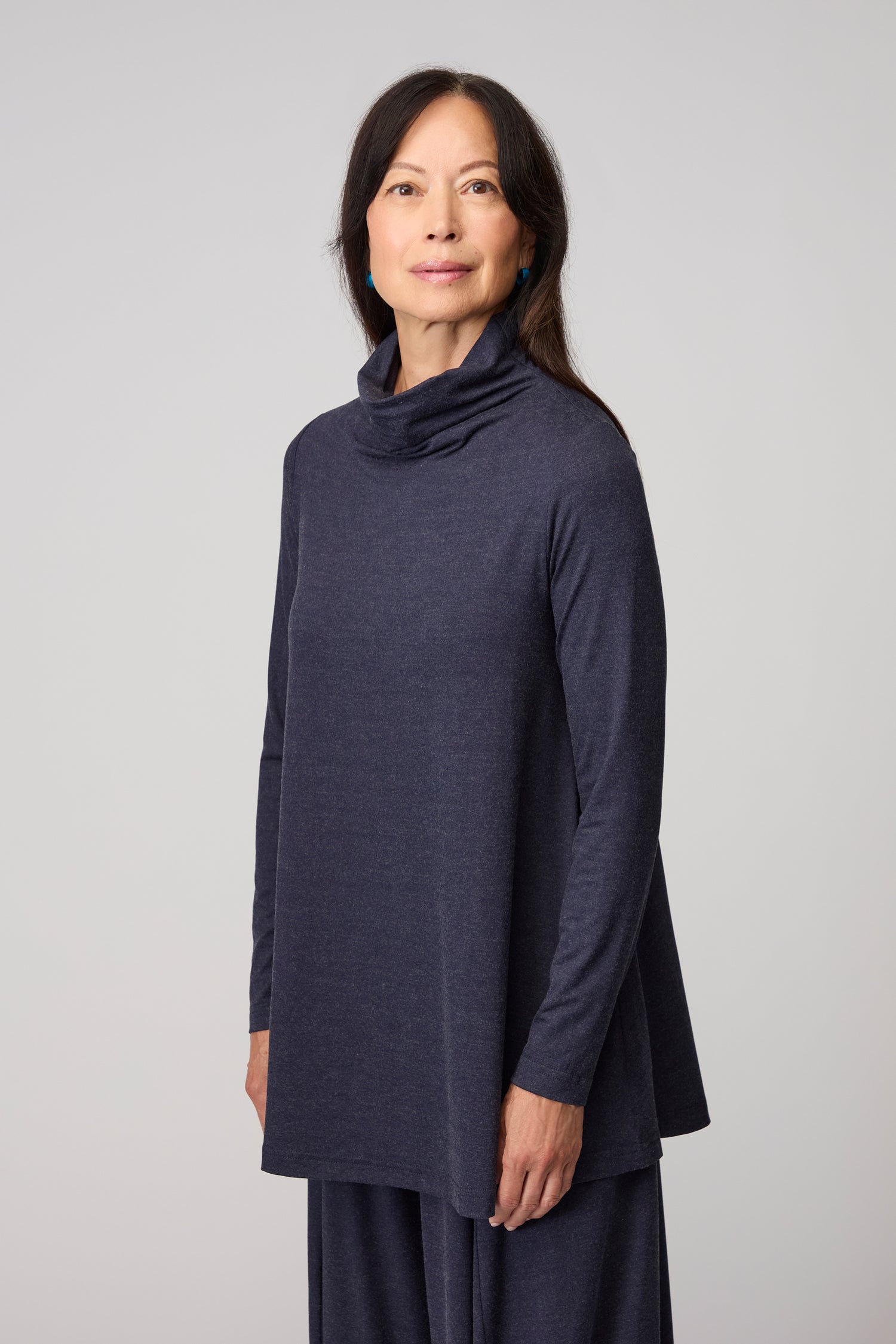 Soft Viscose Jersey Roll Neck Top