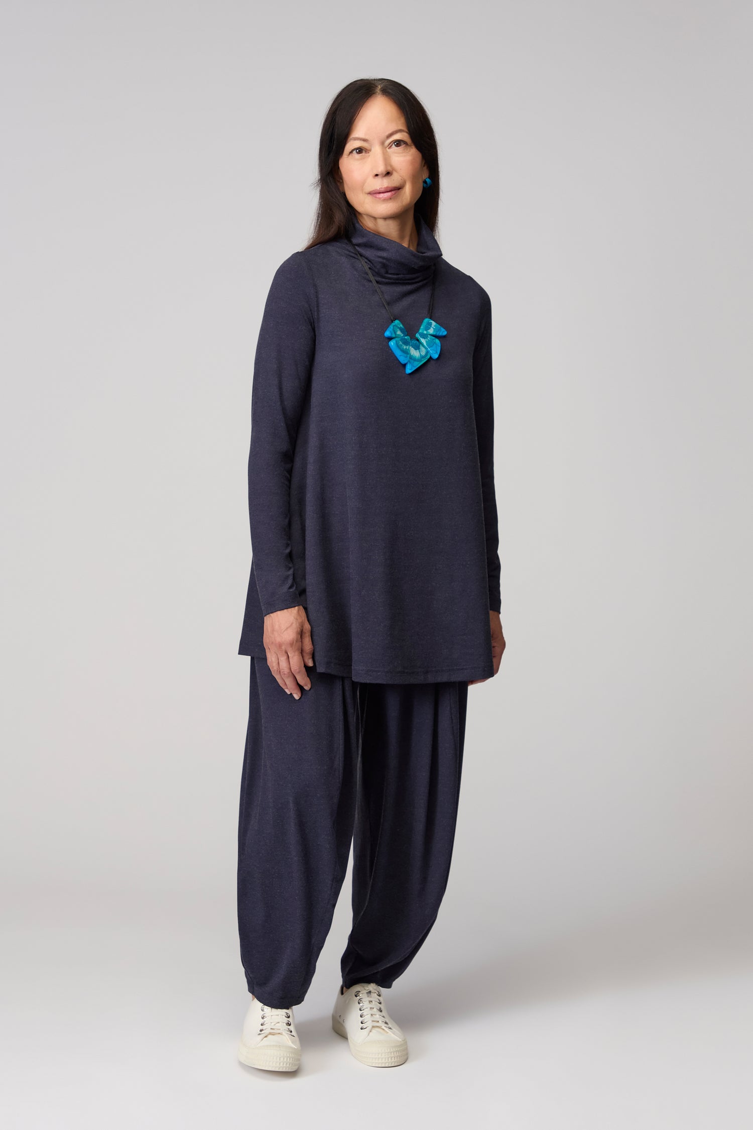 Soft Viscose Jersey Roll Neck Top