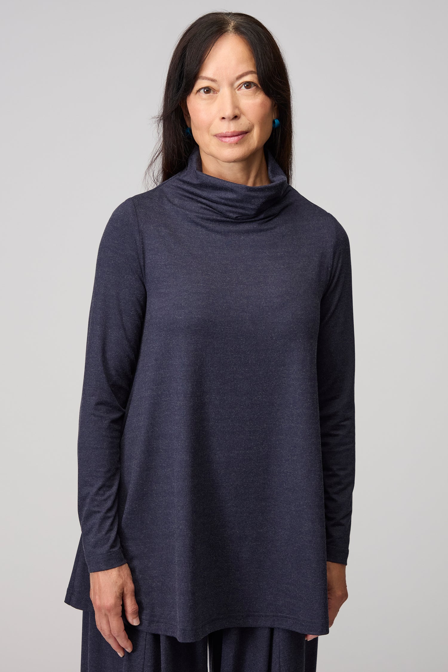 Soft Viscose Jersey Roll Neck Top