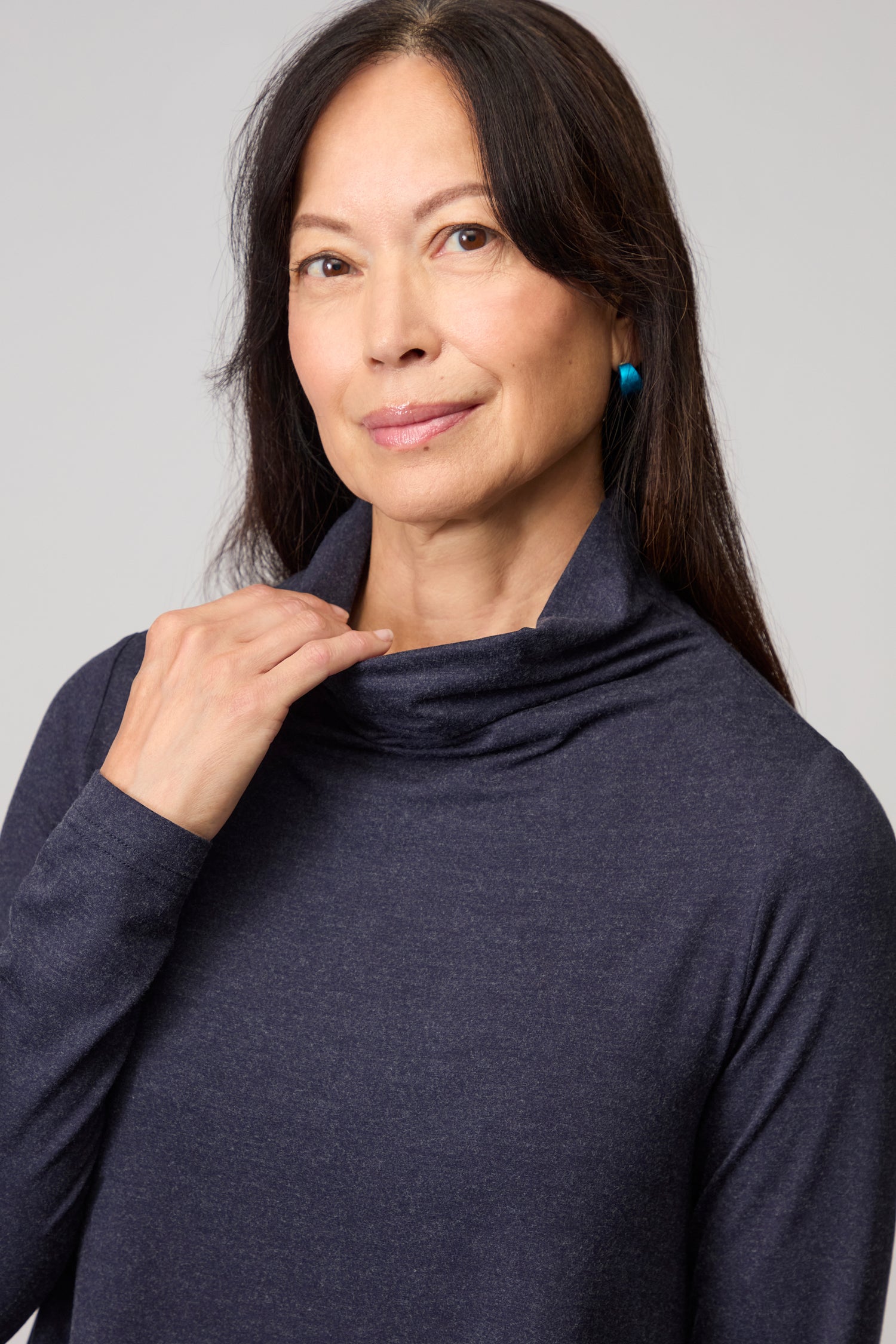 Soft Viscose Jersey Roll Neck Top