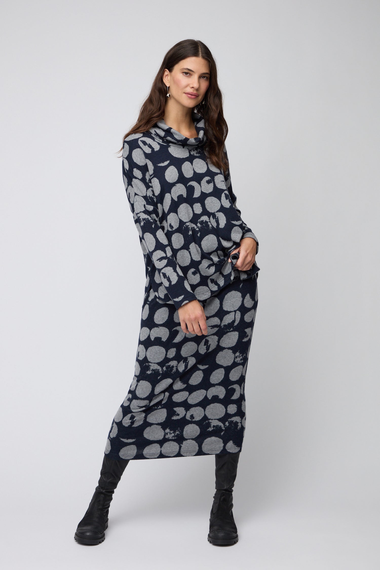 Brushed Jersey Spotted Boxy Top