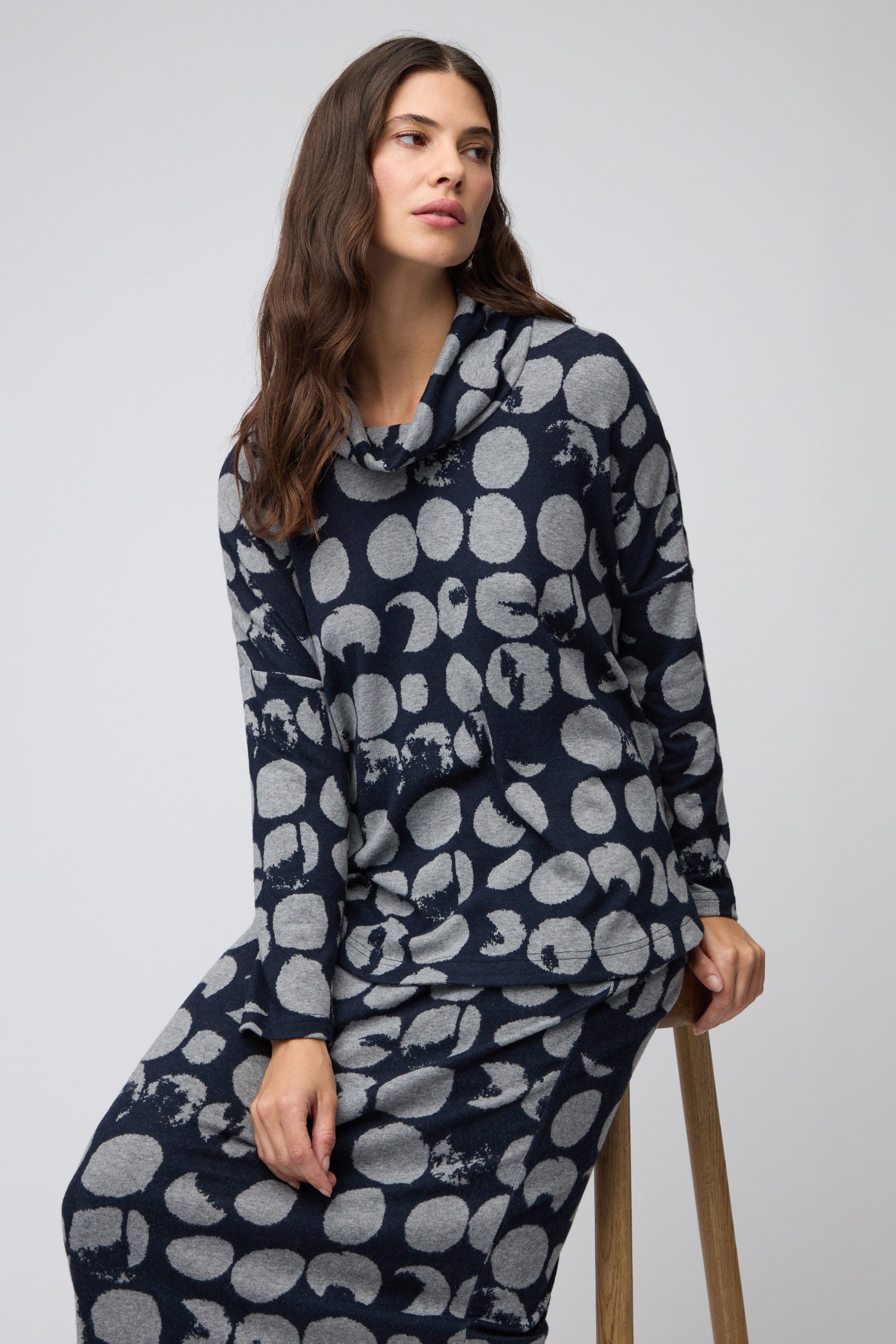 Brushed Jersey Spotted Boxy Top